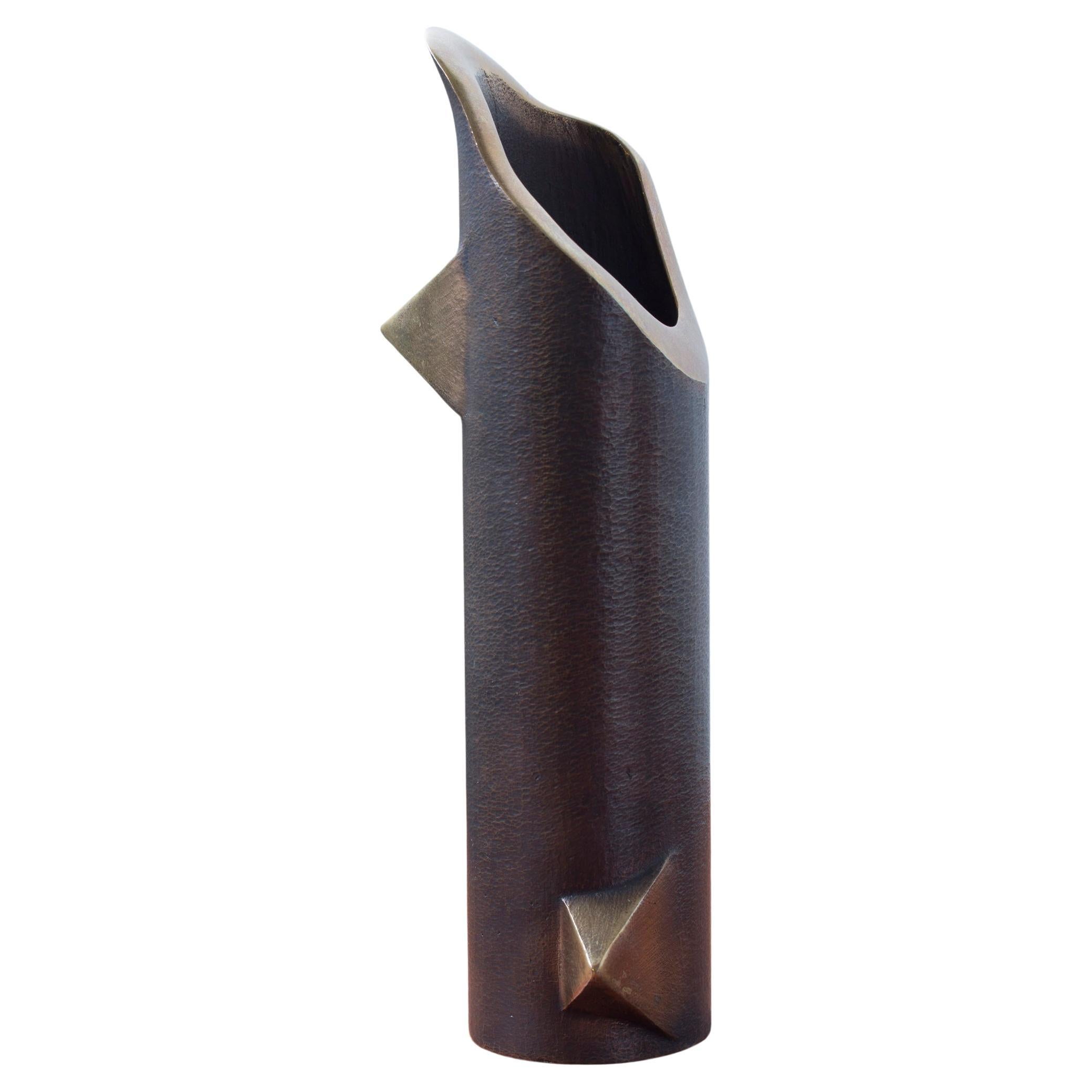 Whimsical biomorphic bronze vase by Ekbergs, 1960-70s, Sweden en vente