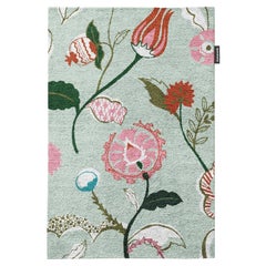 Whimsical Botanist; Modern Beige Floral Pattern Hand Knotted Rugs & Carpets