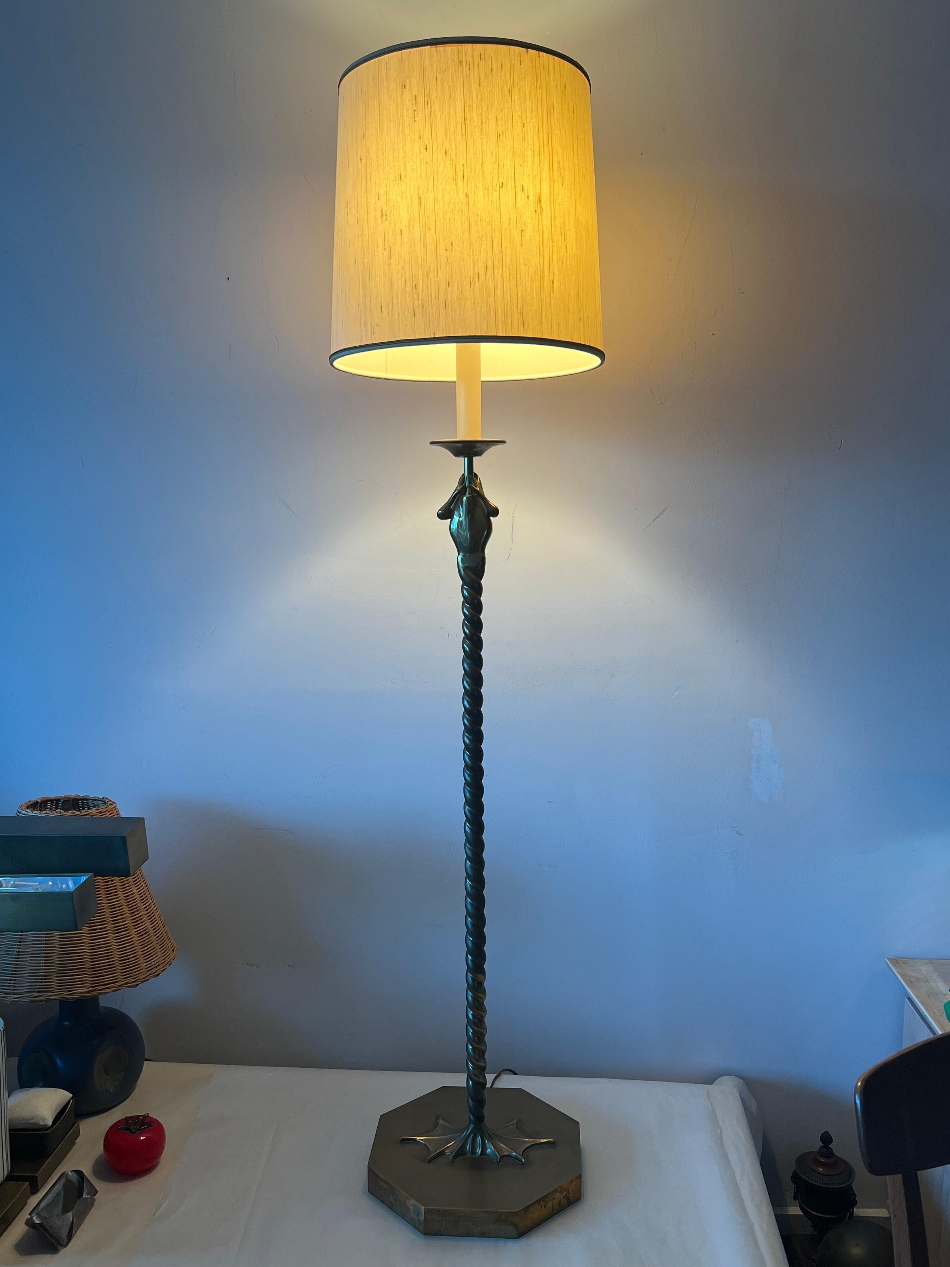 Whimsical Brass Frog Floor Lamp by Chapman 1979 For Sale 2