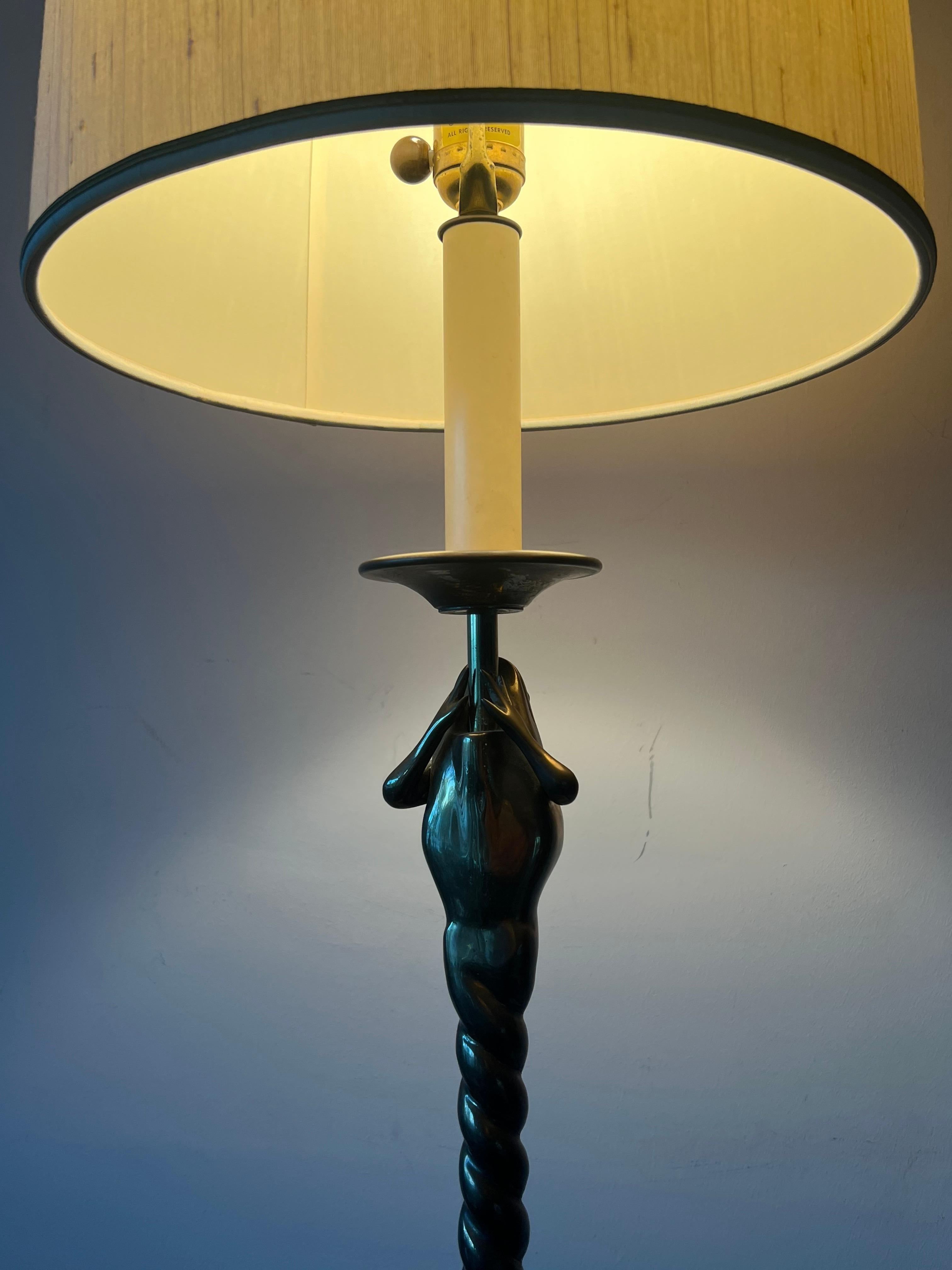 Whimsical Brass Frog Floor Lamp by Chapman 1979 For Sale 3