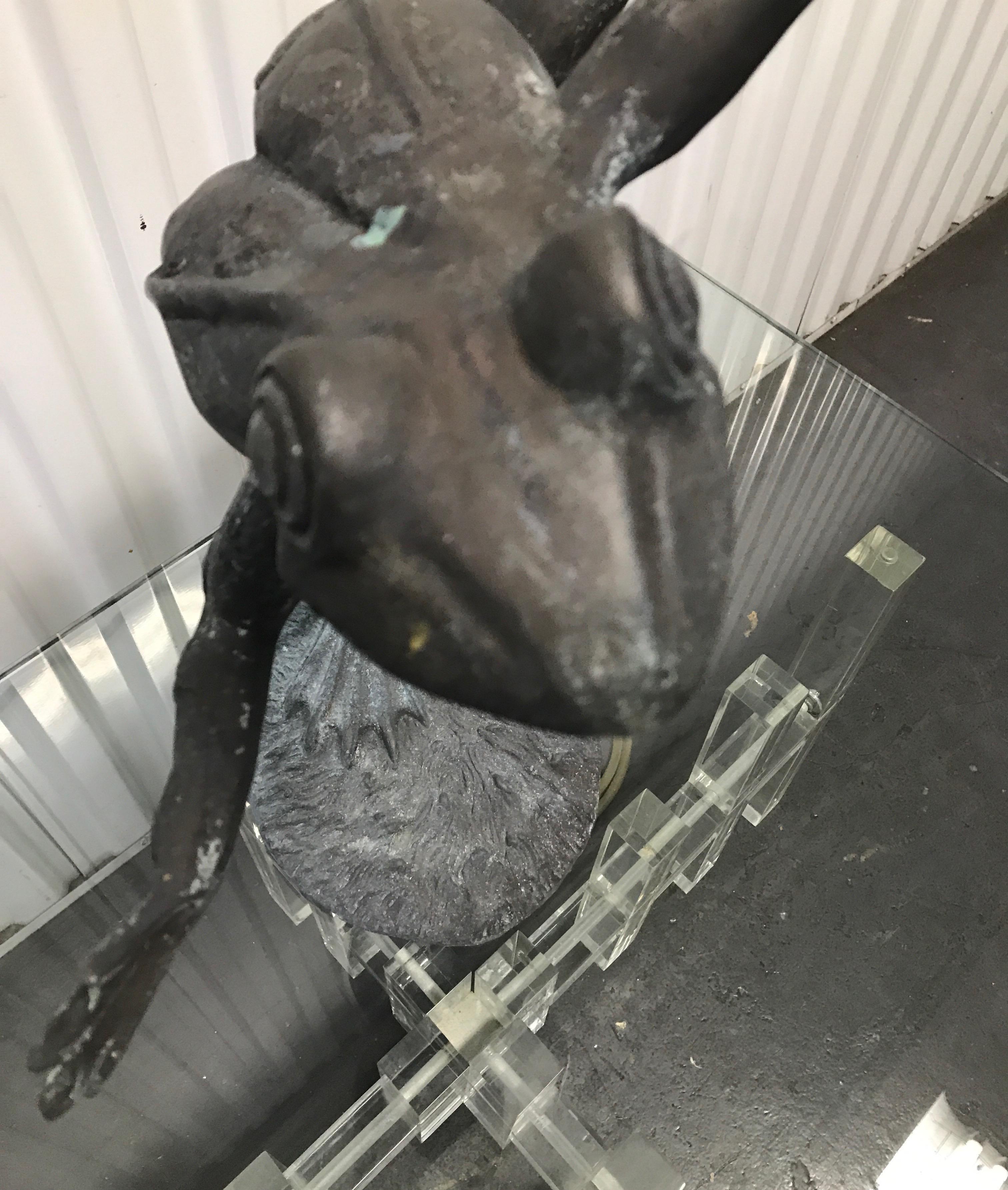 20th Century Whimsical Bronze Frog Fountain For Sale