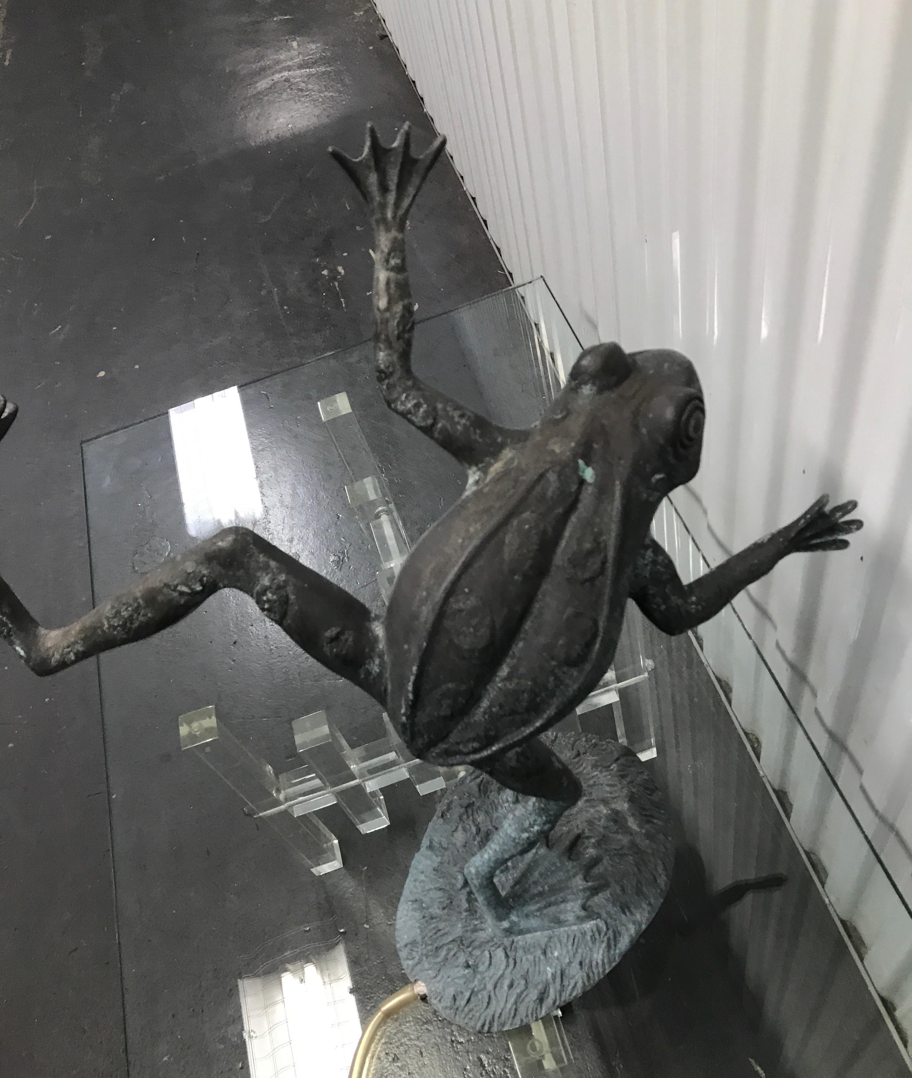Whimsical Bronze Frog Fountain For Sale 2