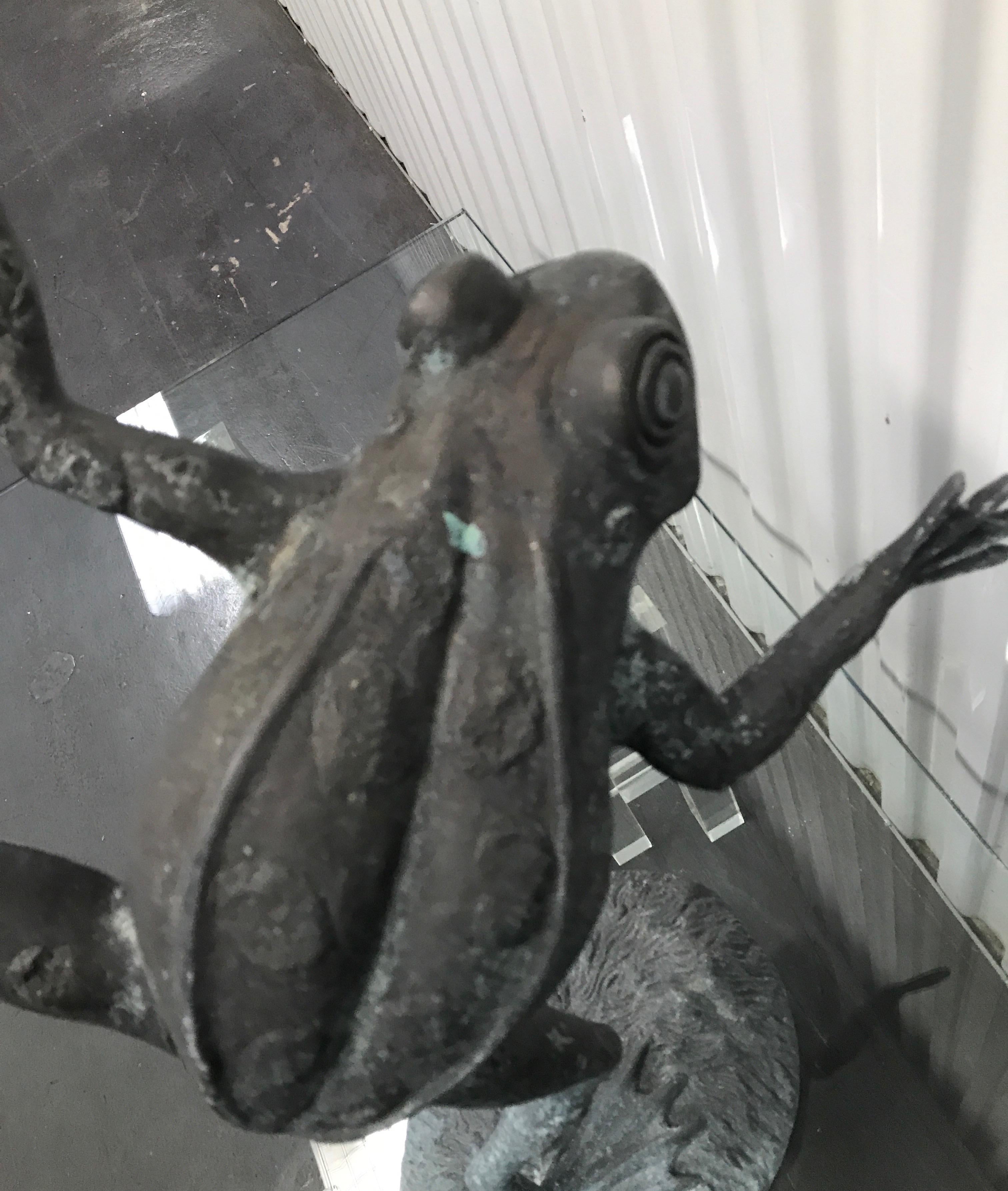 Whimsical Bronze Frog Fountain For Sale 3