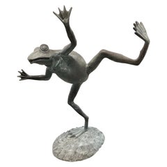 Whimsical Bronze Frog Fountain