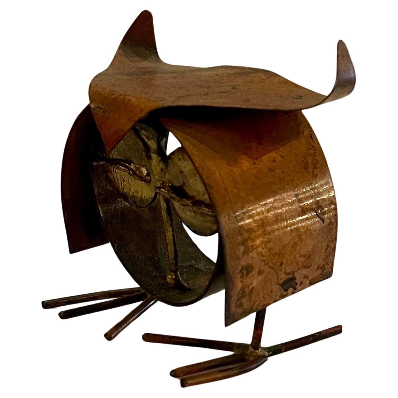 American Whimsical Brutalist Brass & Copper Hand Made Sculpture Jere Style