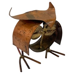 Whimsical Brutalist Brass & Copper Hand Made Sculpture Jere Style