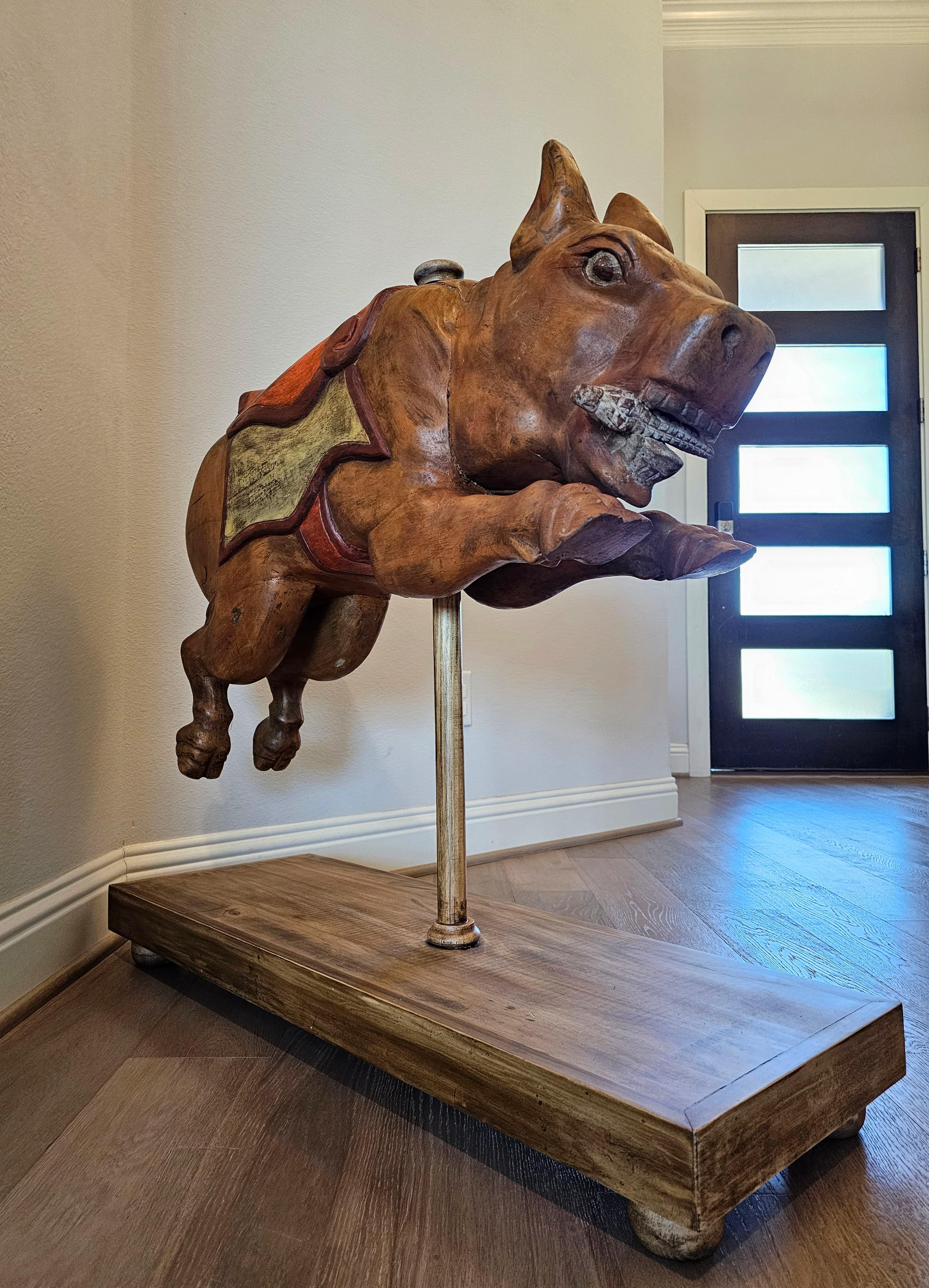 Whimsical Carousel Pig Carnival Ride Mexican Attrib Higareda Brothers 2