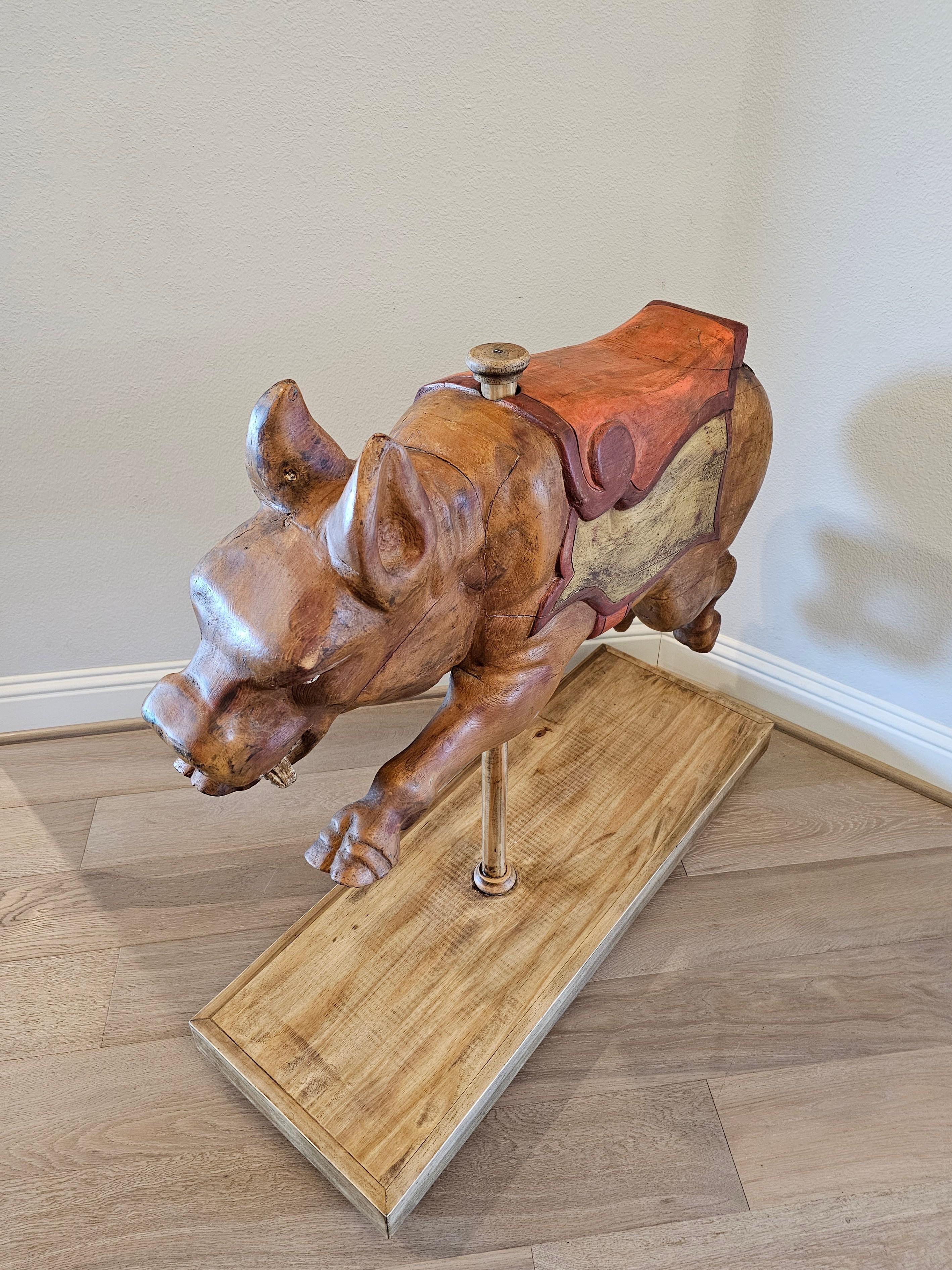 Whimsical Carousel Pig Carnival Ride Mexican Attrib Higareda Brothers For Sale 3