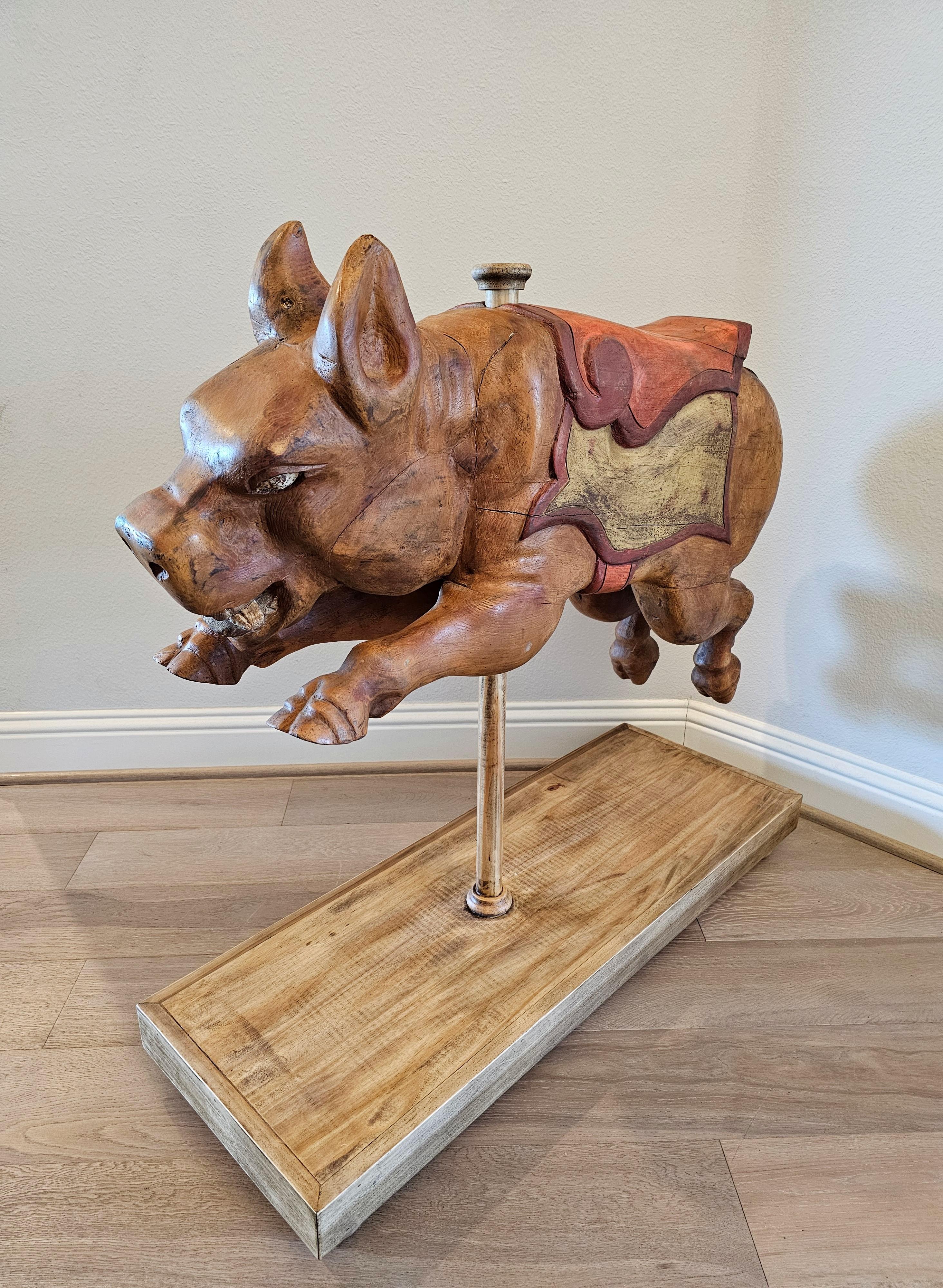 Whimsical Carousel Pig Carnival Ride Mexican Attrib Higareda Brothers 4