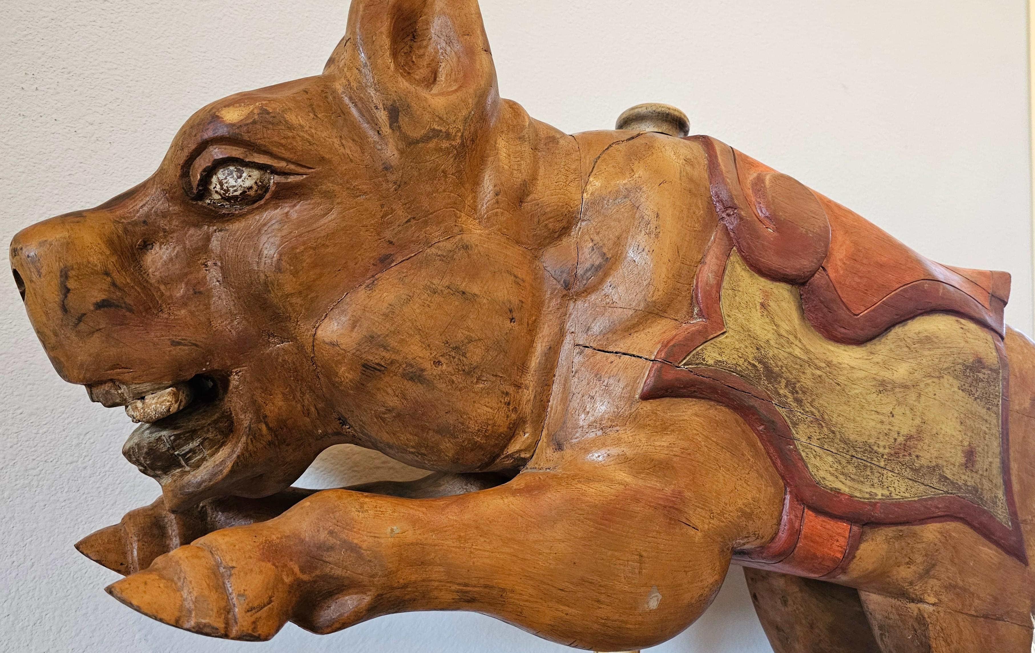 Whimsical Carousel Pig Carnival Ride Mexican Attrib Higareda Brothers 6