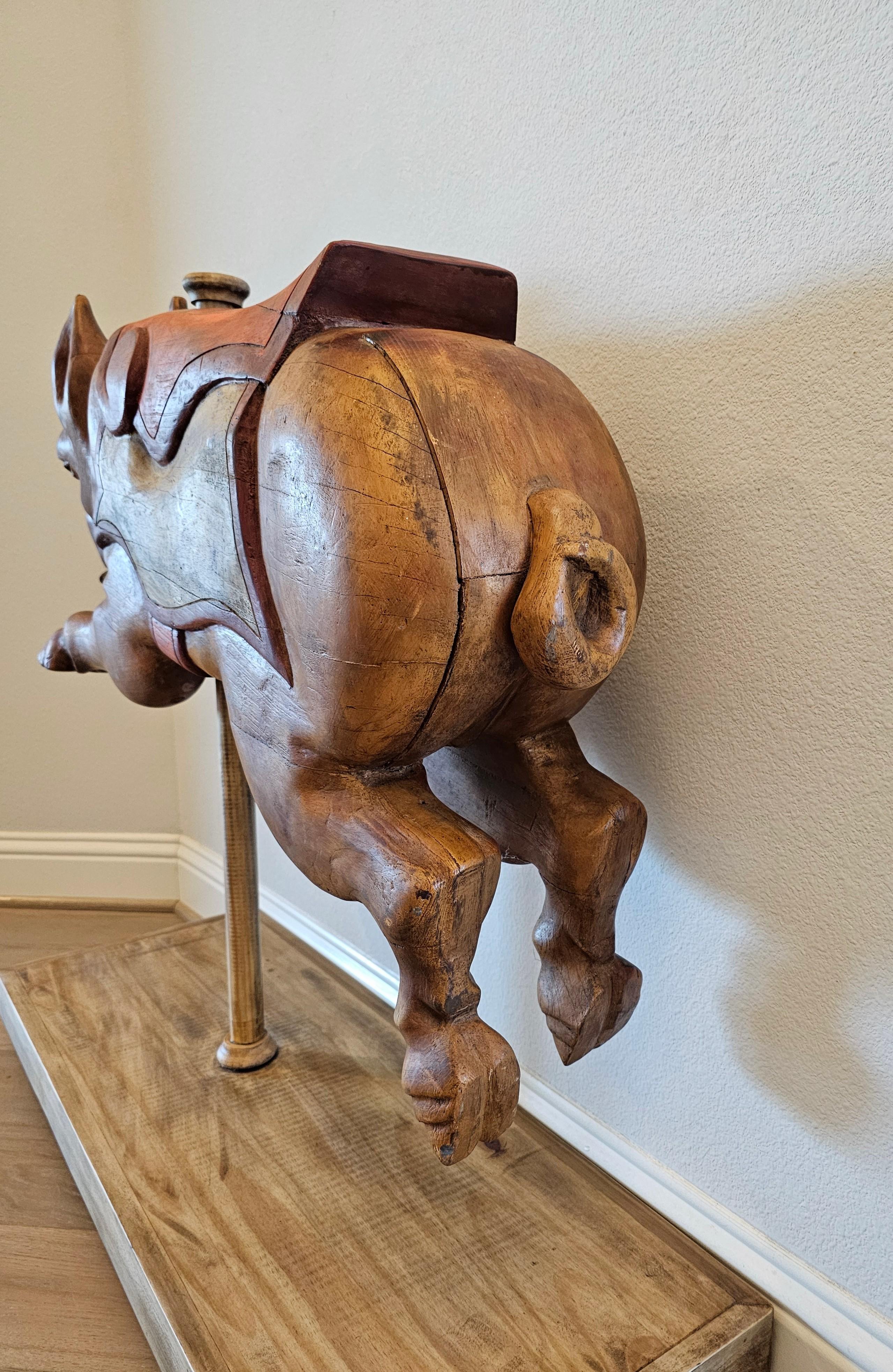 Whimsical Carousel Pig Carnival Ride Mexican Attrib Higareda Brothers 7