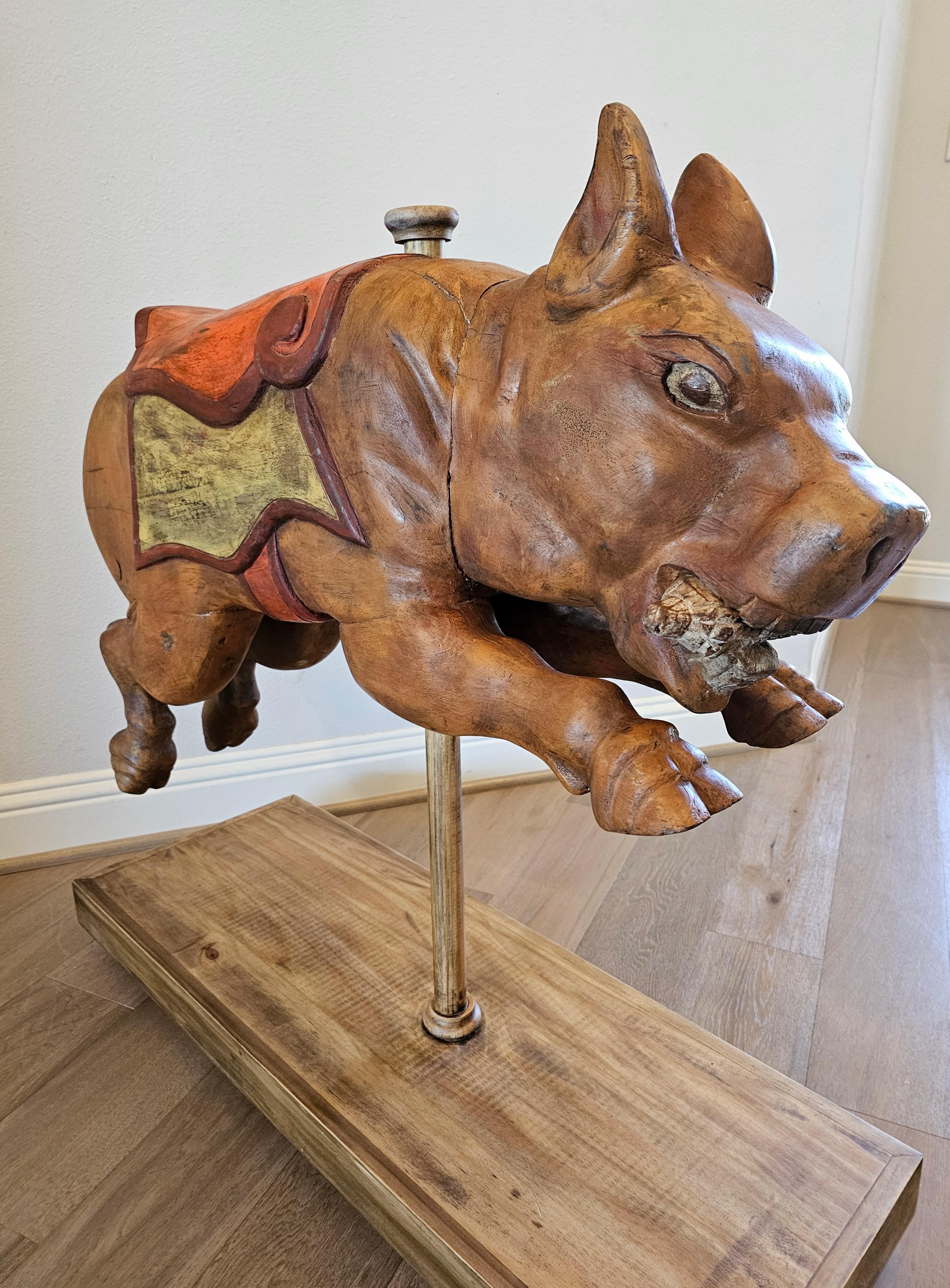 Folk Art Whimsical Carousel Pig Carnival Ride Mexican Attrib Higareda Brothers