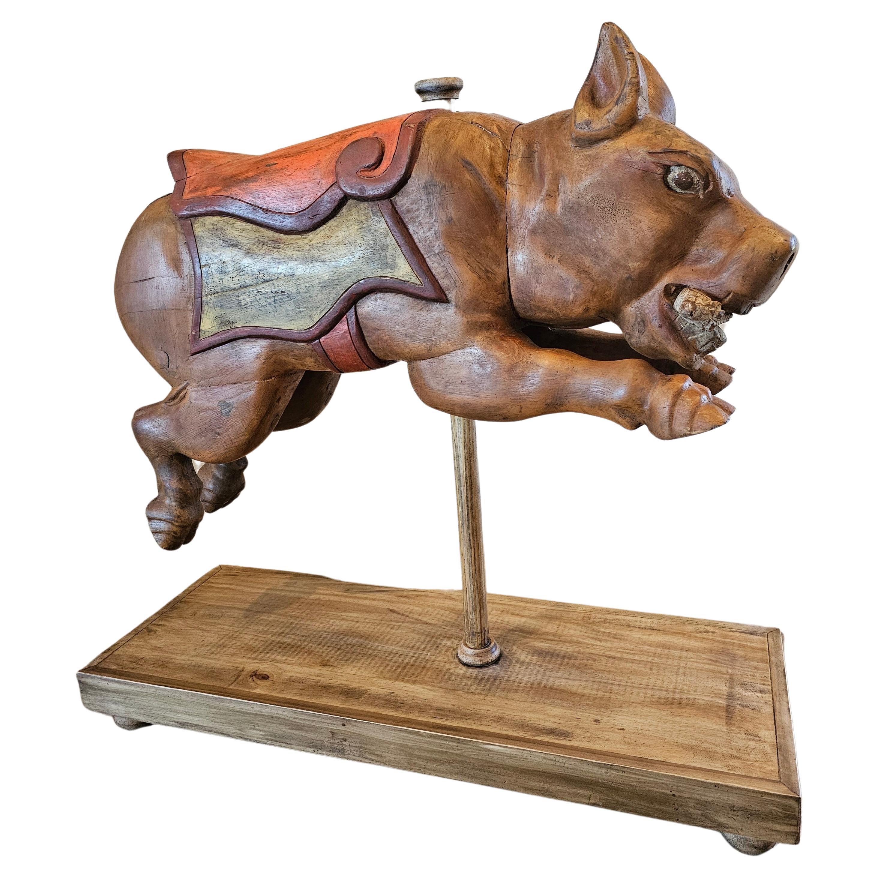 Whimsical Carousel Pig Carnival Ride Mexican Attrib Higareda Brothers For Sale