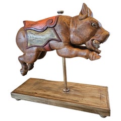 Vintage Whimsical Carousel Pig Carnival Ride Mexican Attrib Higareda Brothers