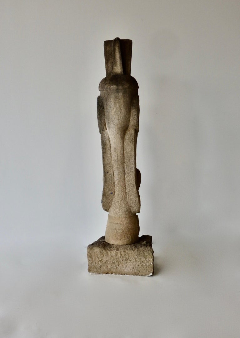 Whimsical Carved Stone Garden Lawn Sculpture For Sale at 1stDibs