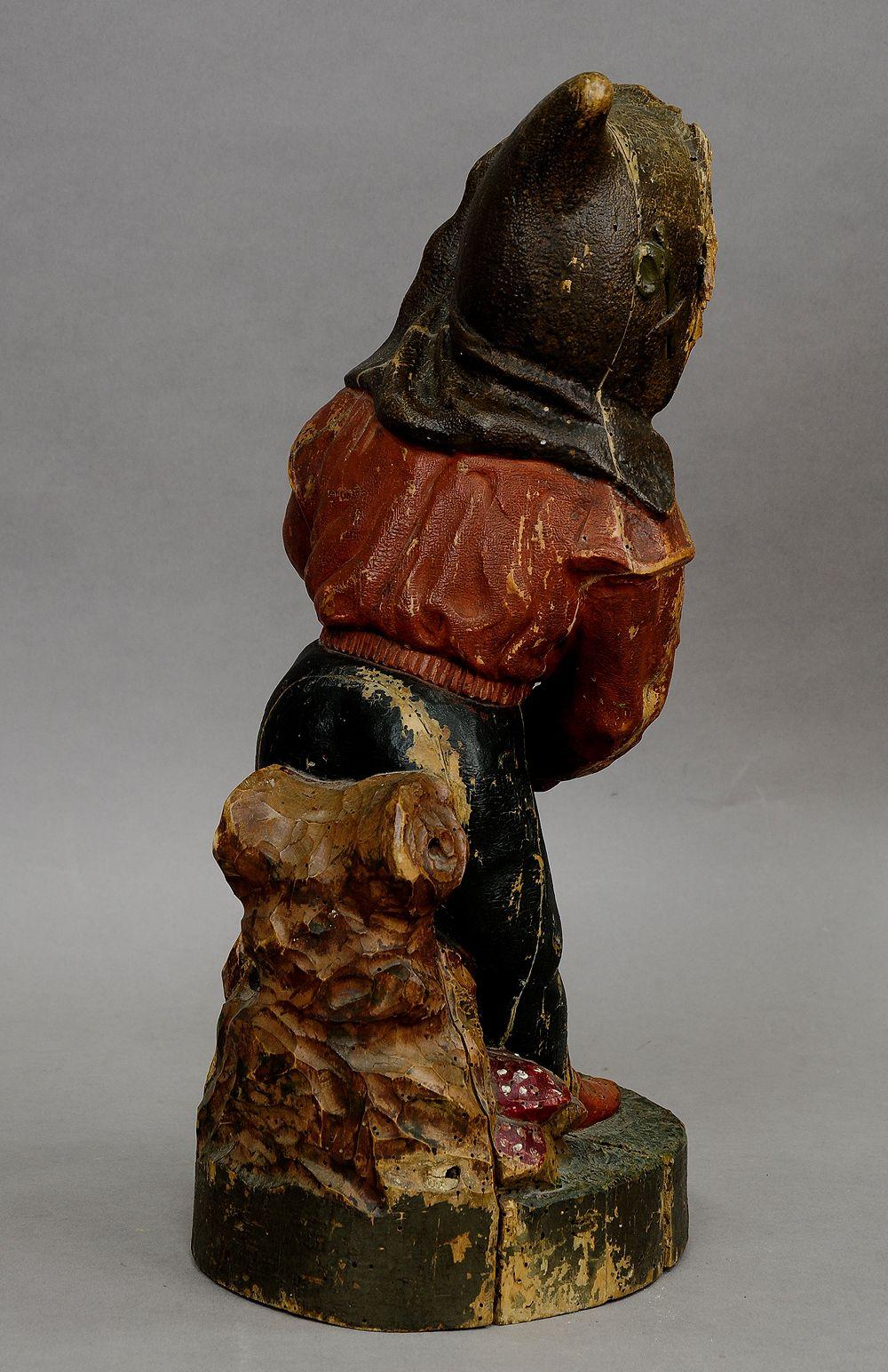 Unknown Whimsical Carving of a Dwarf with Snuffbox, 19th Century For Sale
