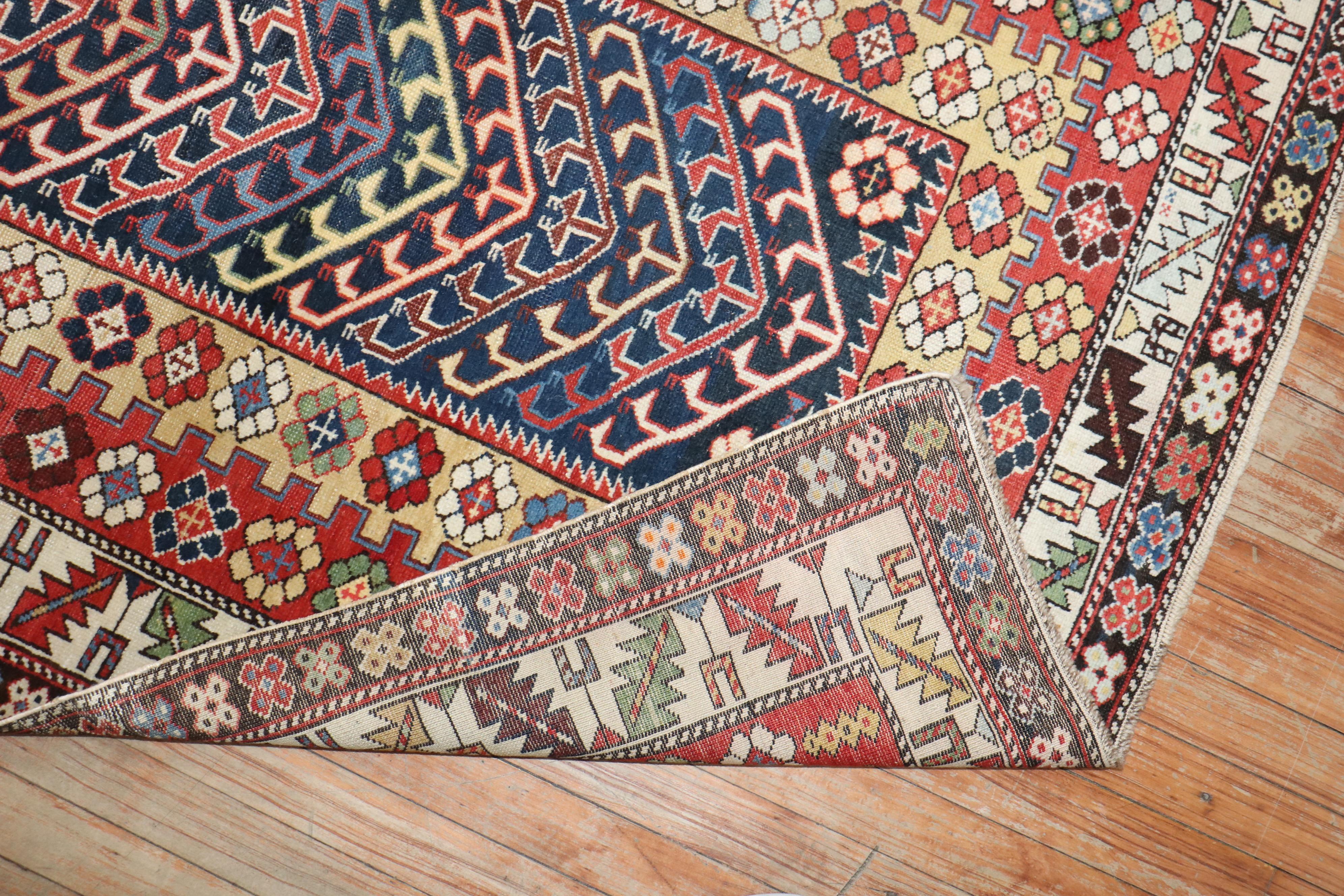 Whimsical Caucasian Shirvan Early 20th Century Decorative Rug In Good Condition For Sale In New York, NY