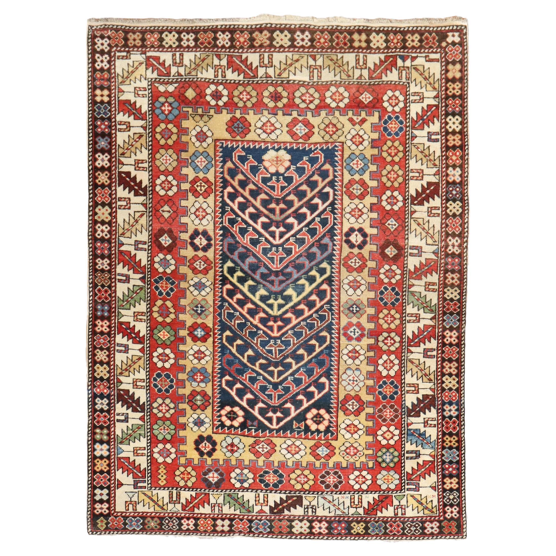 Whimsical Caucasian Shirvan Early 20th Century Decorative Rug For Sale