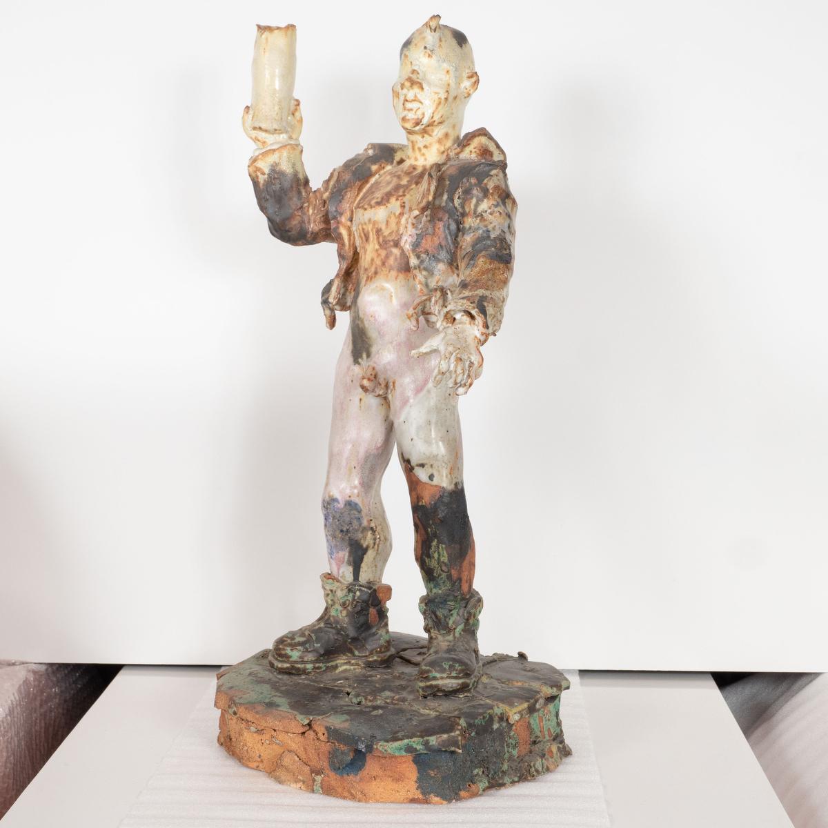 Mid-Century Modern Sculpture de fontaine fantaisiste en céramique en vente