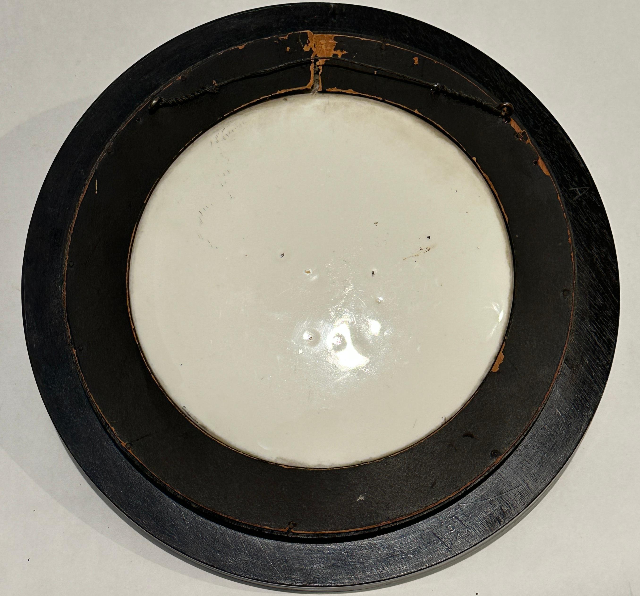 19th Century Whimsical Ceramic Scenic Plate Signed Leslie Johnson For Sale
