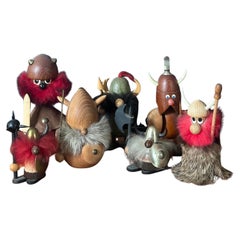 Whimsical Collection of Seven Danish Modern Viking Figures after Jacob Jensen