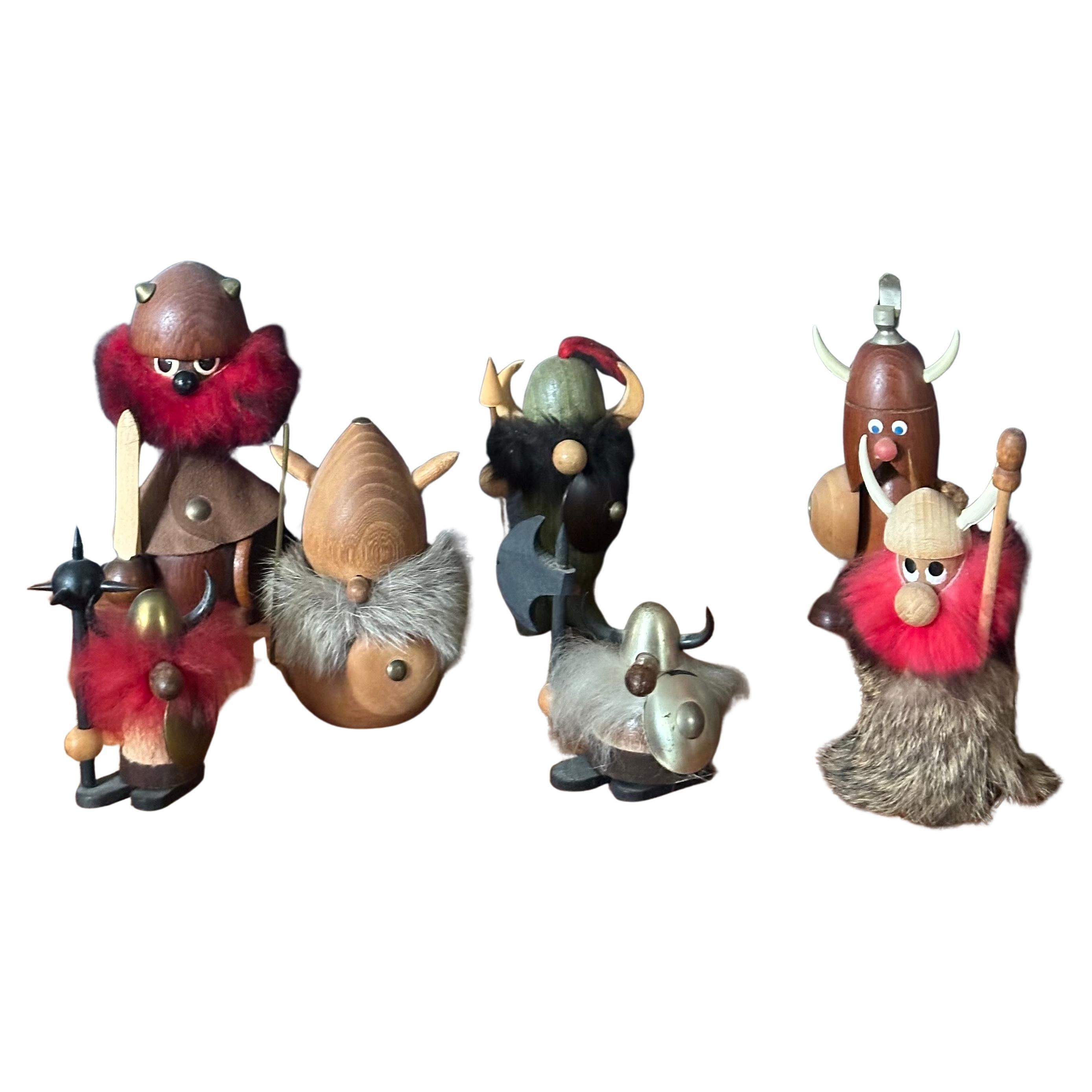 Whimsical Collection of Seven Danish Modern Viking Figures after Jacob Jensen