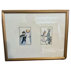 Whimsical Dance Duos Cartoon Style Paintings