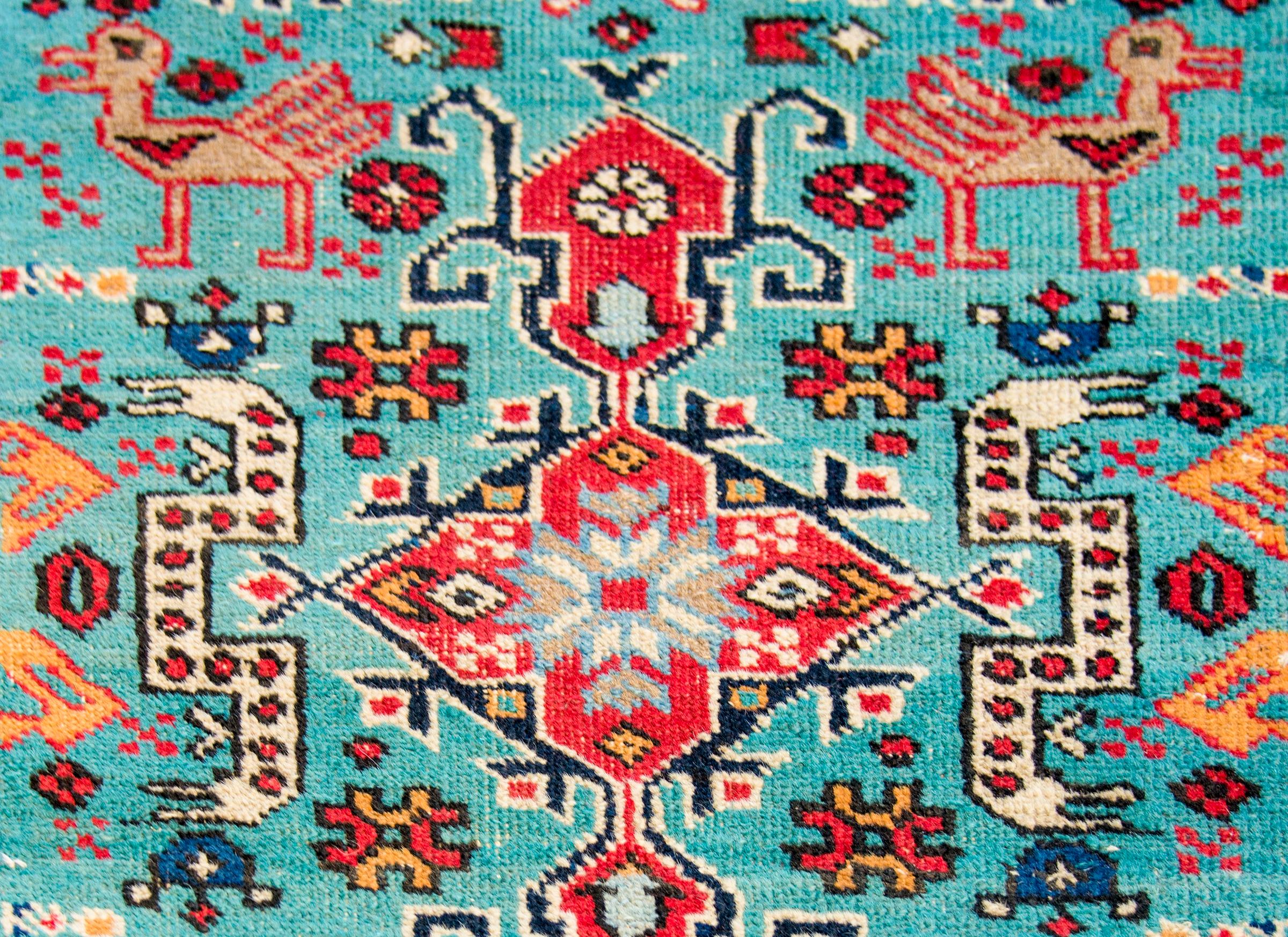 Russian Whimsical Early 20th Century Shirvan Rug