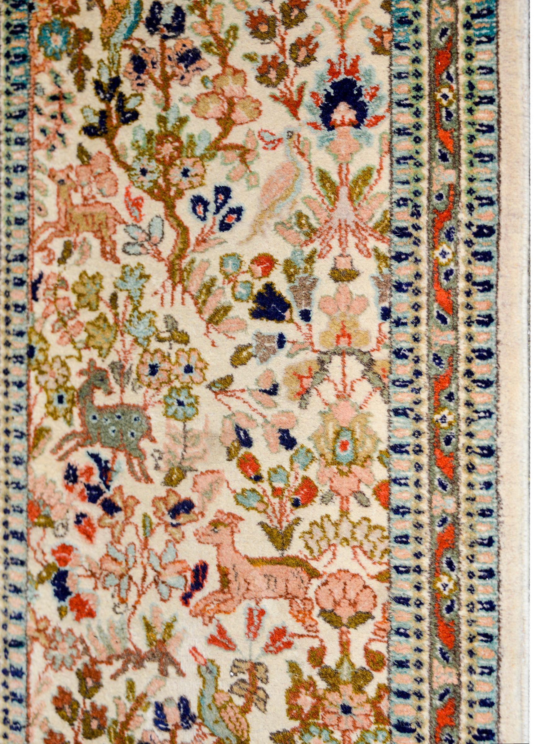 Persian Whimsical Early 20th Century Tabriz Runner