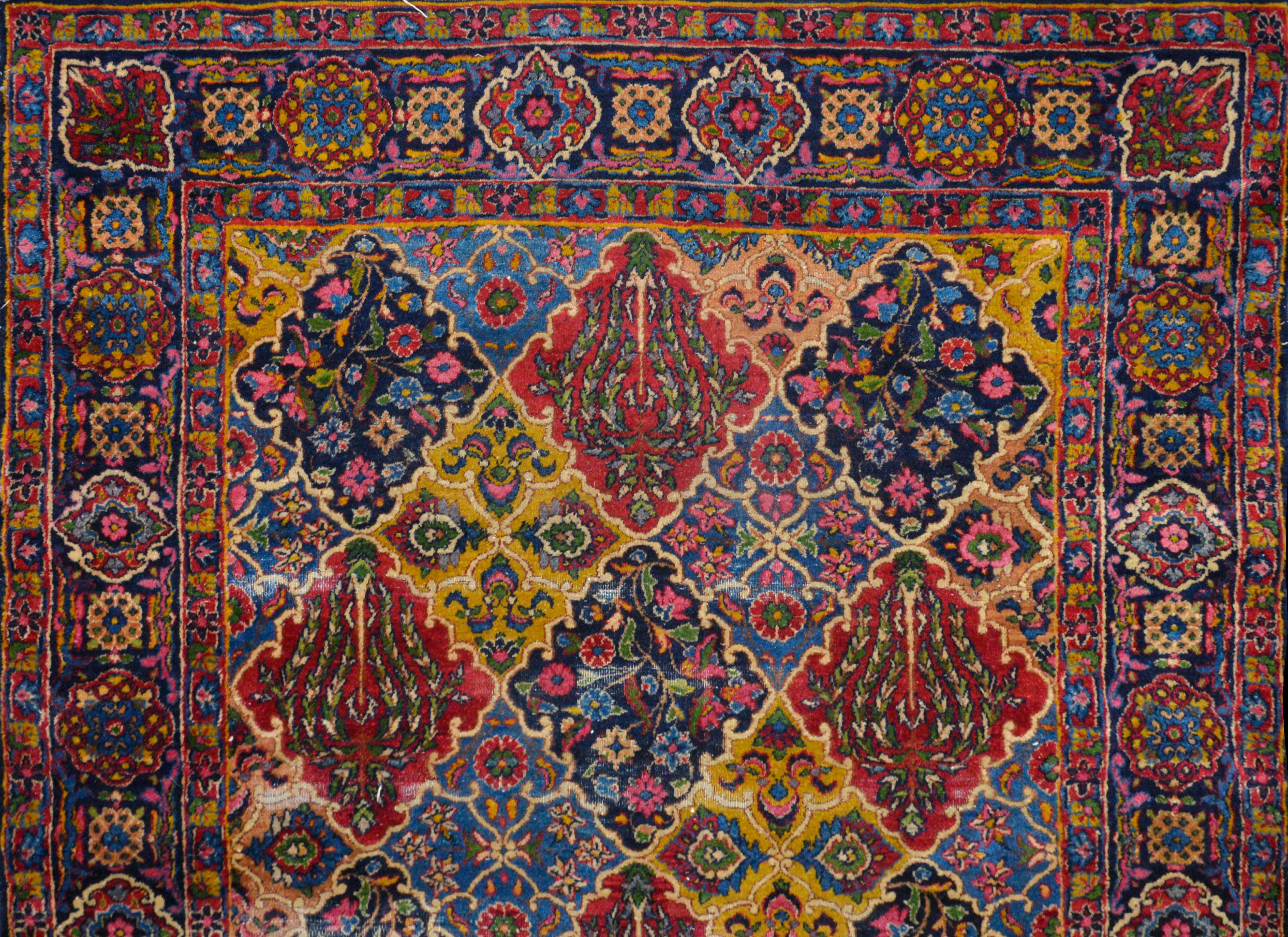Persian Whimsical Early 20th Century Yazd Runner For Sale