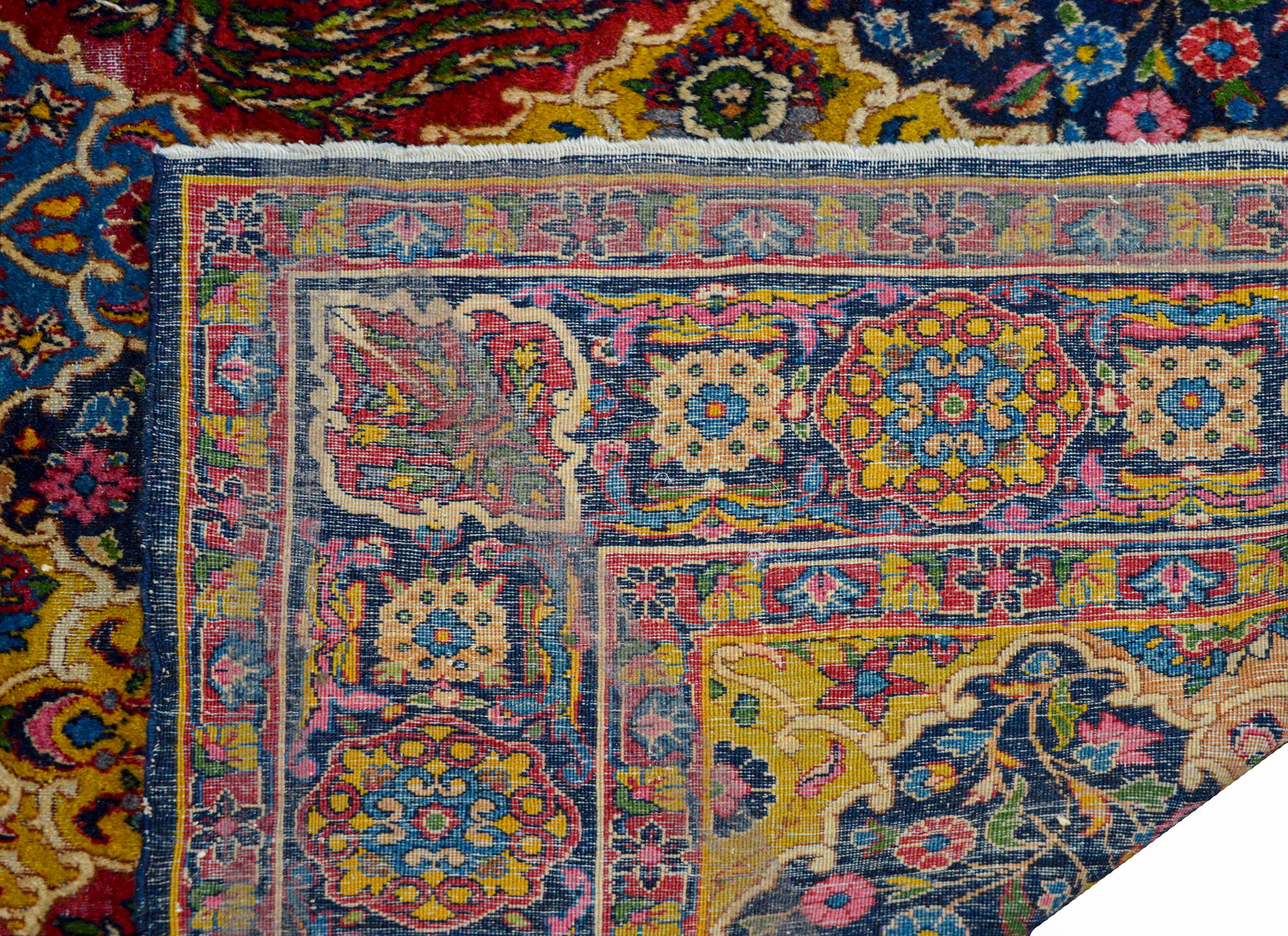 Whimsical Early 20th Century Yazd Runner For Sale 2