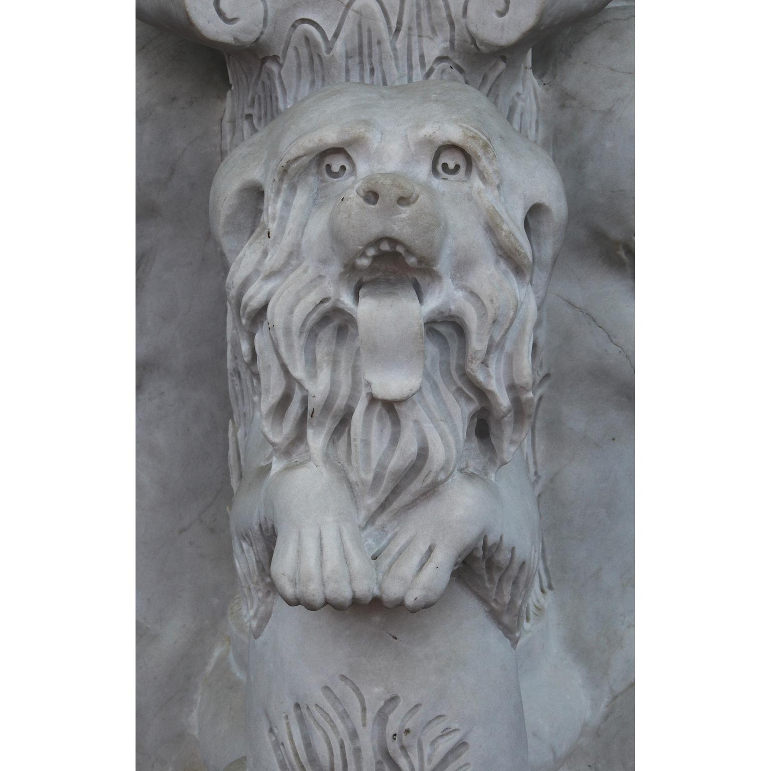 Whimsical English 19th-20th Century White Marble Figural Outdoor Dog Fountain For Sale 1