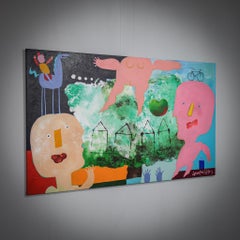 Whimsical Figurative Painting by Wouter Stips, Netherlands, 2000s