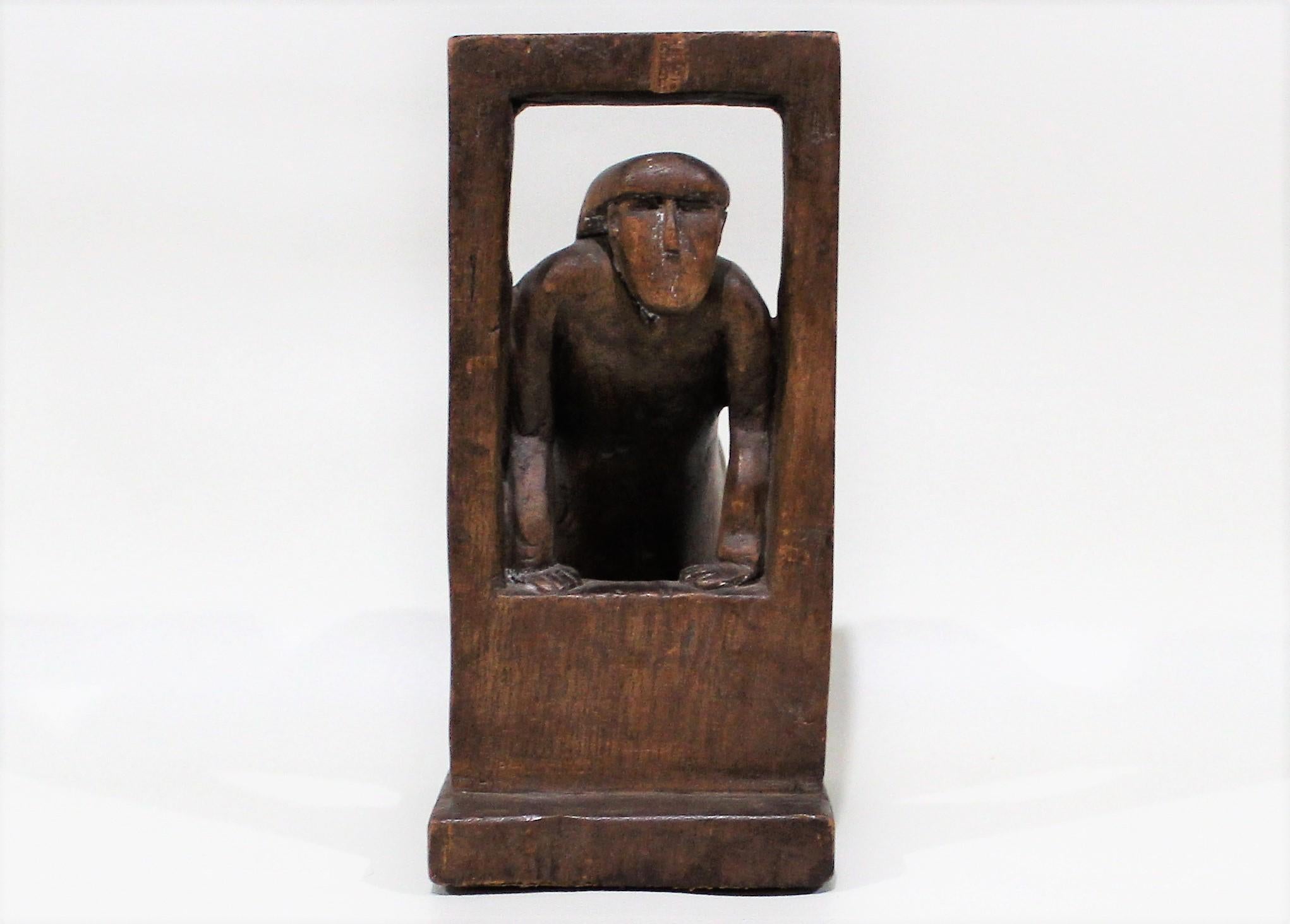 Wood Whimsical Folk Art Carving For Sale