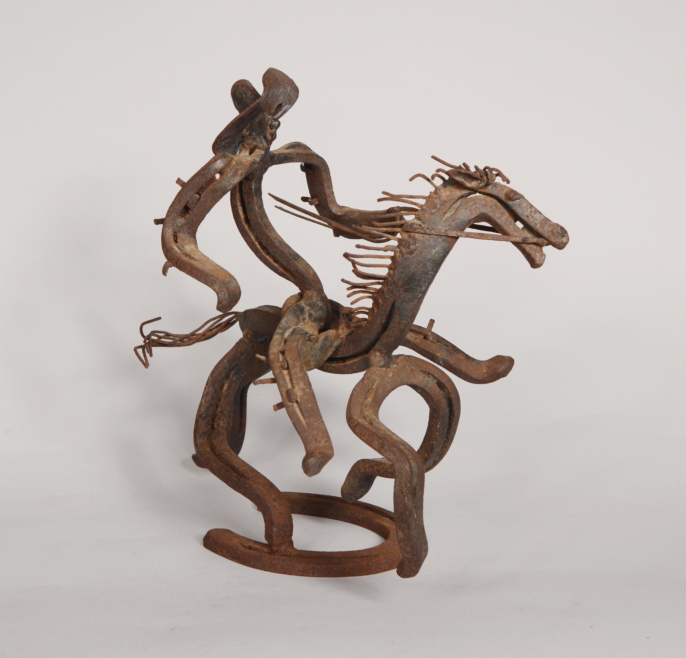 horseshoe horse sculpture