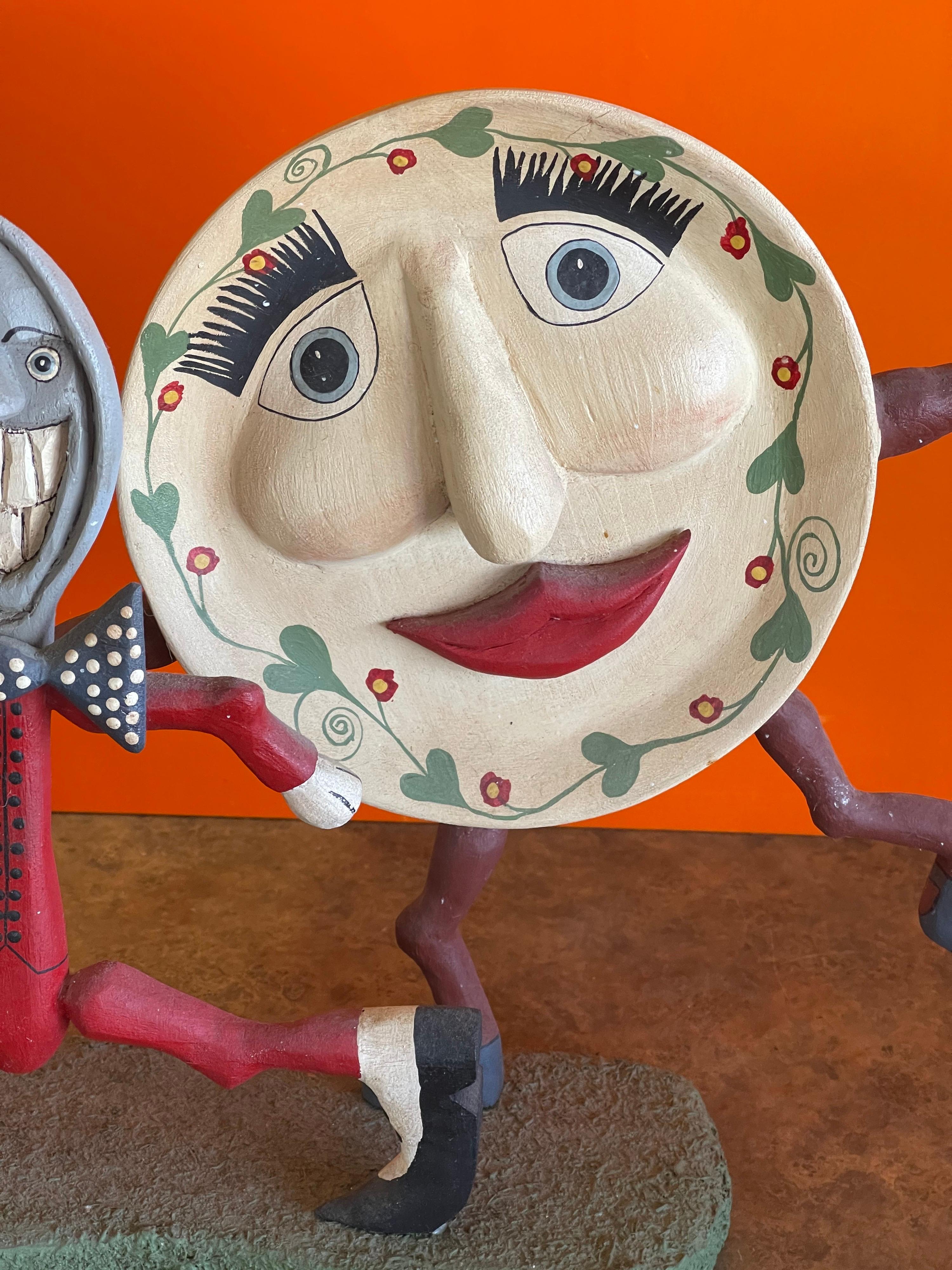Hand-Crafted Whimsical Folk Art Sculpture 