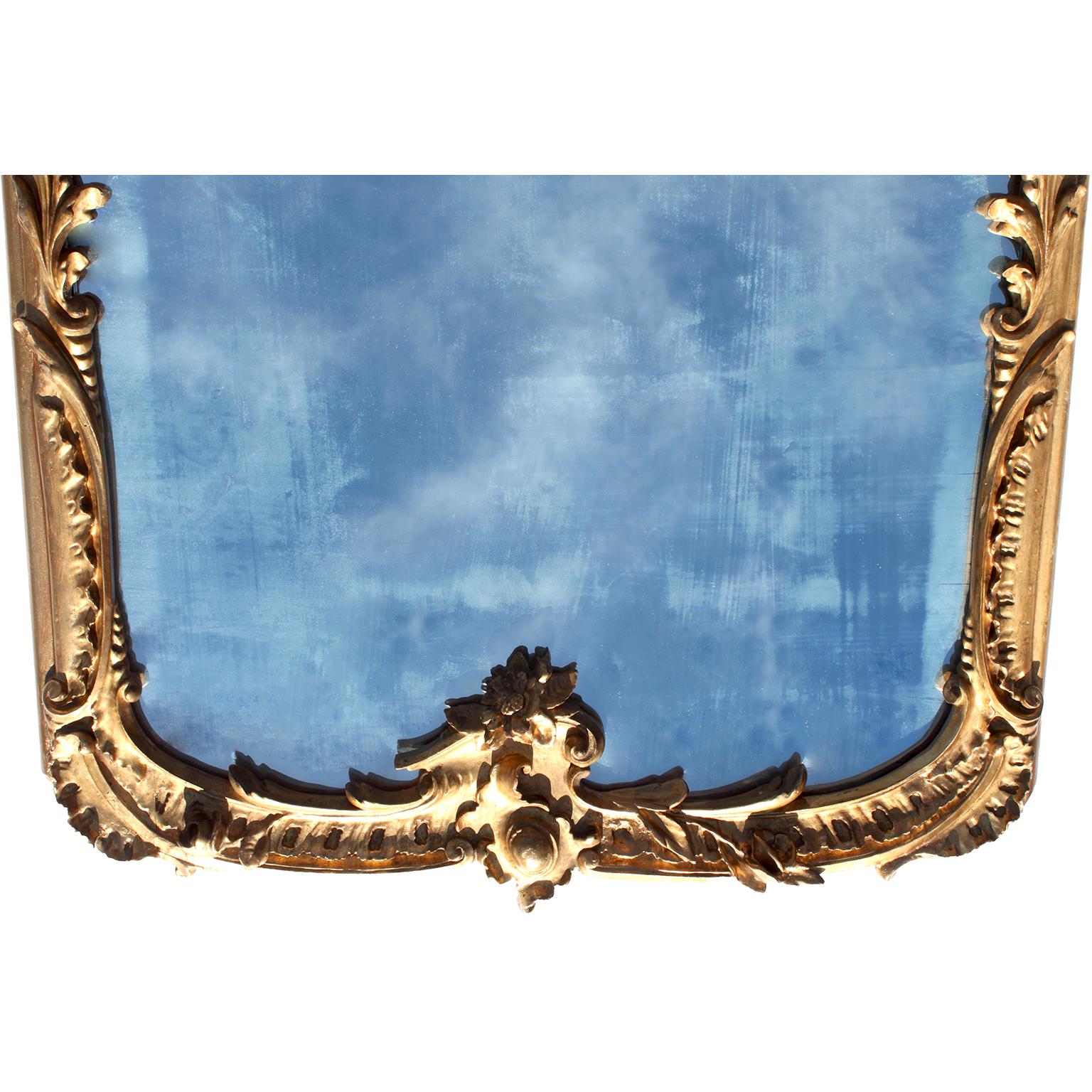 Whimsical French 19th-20th Century Belle Époque Gilt-Wood Triptych Putti Mirrors For Sale 6
