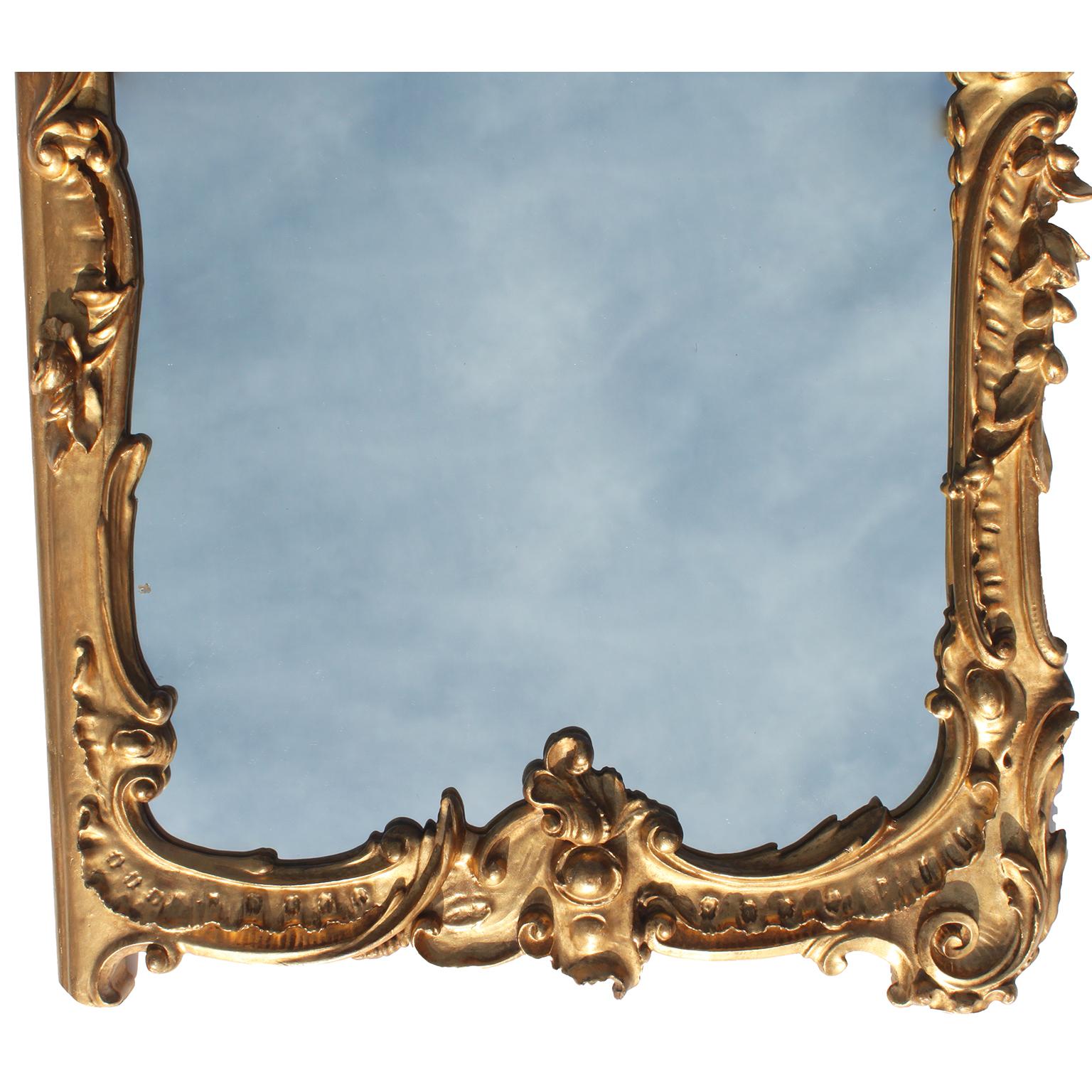 Miroirs Putti triptyques en bois doré de la Belle Époque (19e-20e siècle) en vente 6