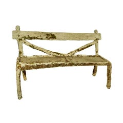 Vintage French Faux Bois Garden Bench