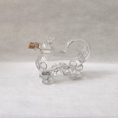 Whimsical "Fyllehund" Animal-Shaped Glass Decanter by Hadeland Glassverk Norway