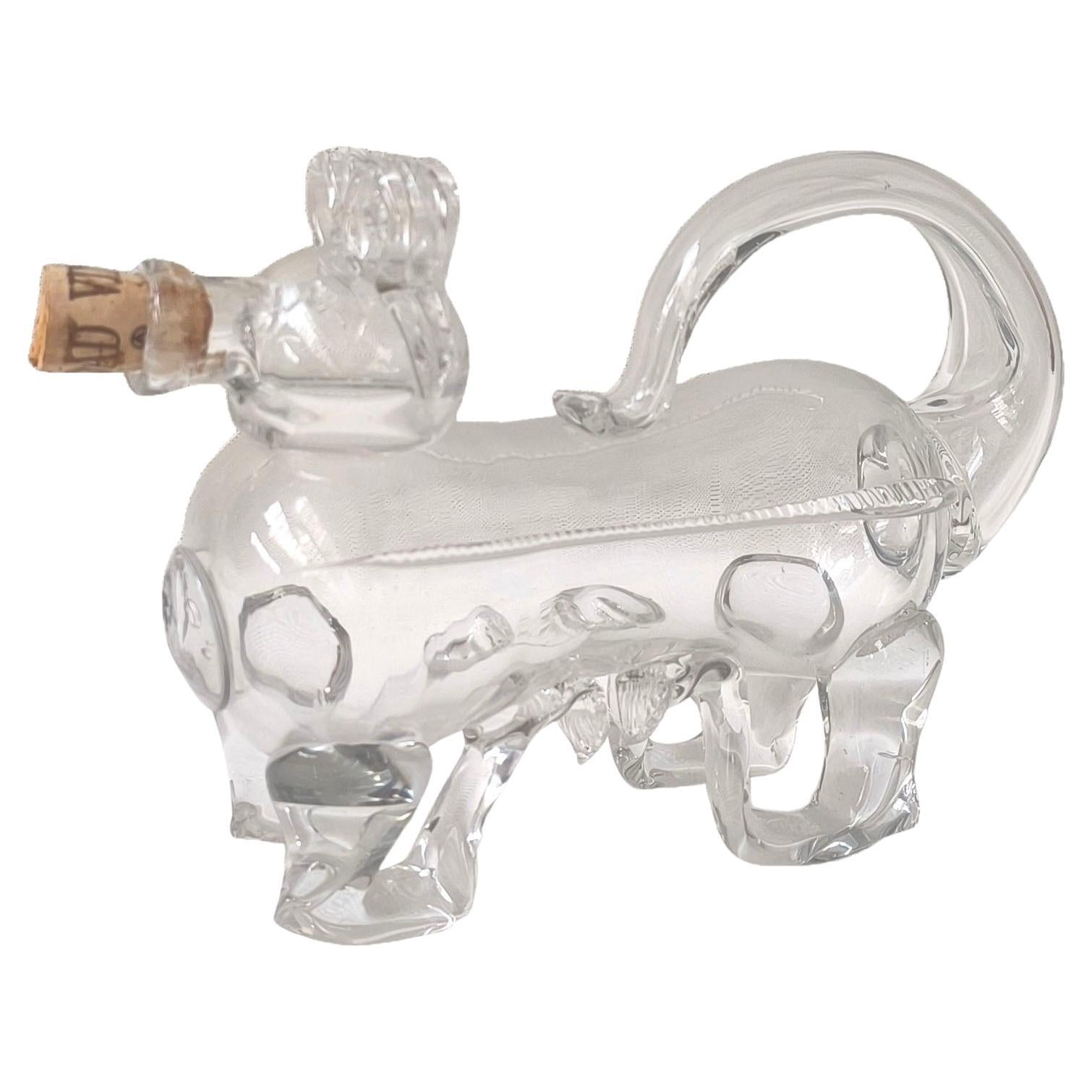 Carafe à décanter en verre en forme d'animal "Fyllehund" par Hadeland Glassverk Norvège en vente