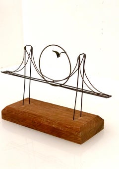 Whimsical Golden Gate Bridge Wire Sculpture Mid Century