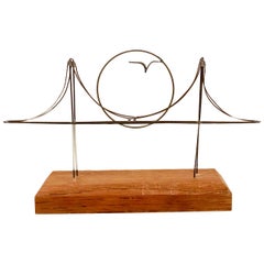 Whimsical Golden Gate Bridge Wire Sculpture Mid Century