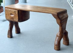 Whimsical Hand-Carved Studio Craft Desk and