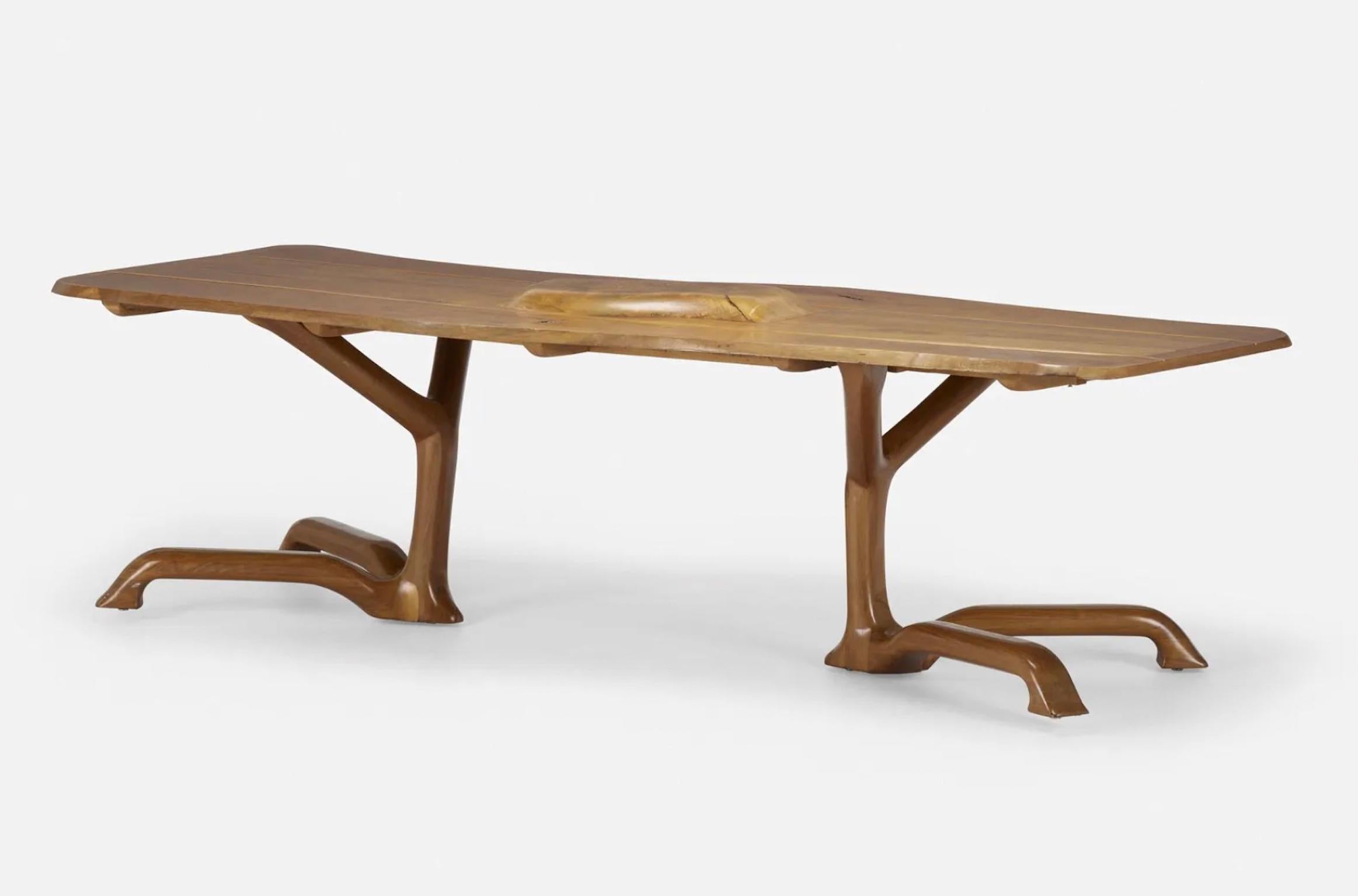 Mid-Century Modern Whimsical Handcrafted Organic Studio Craft Dining Table 1974 by Ejner Pagh For Sale