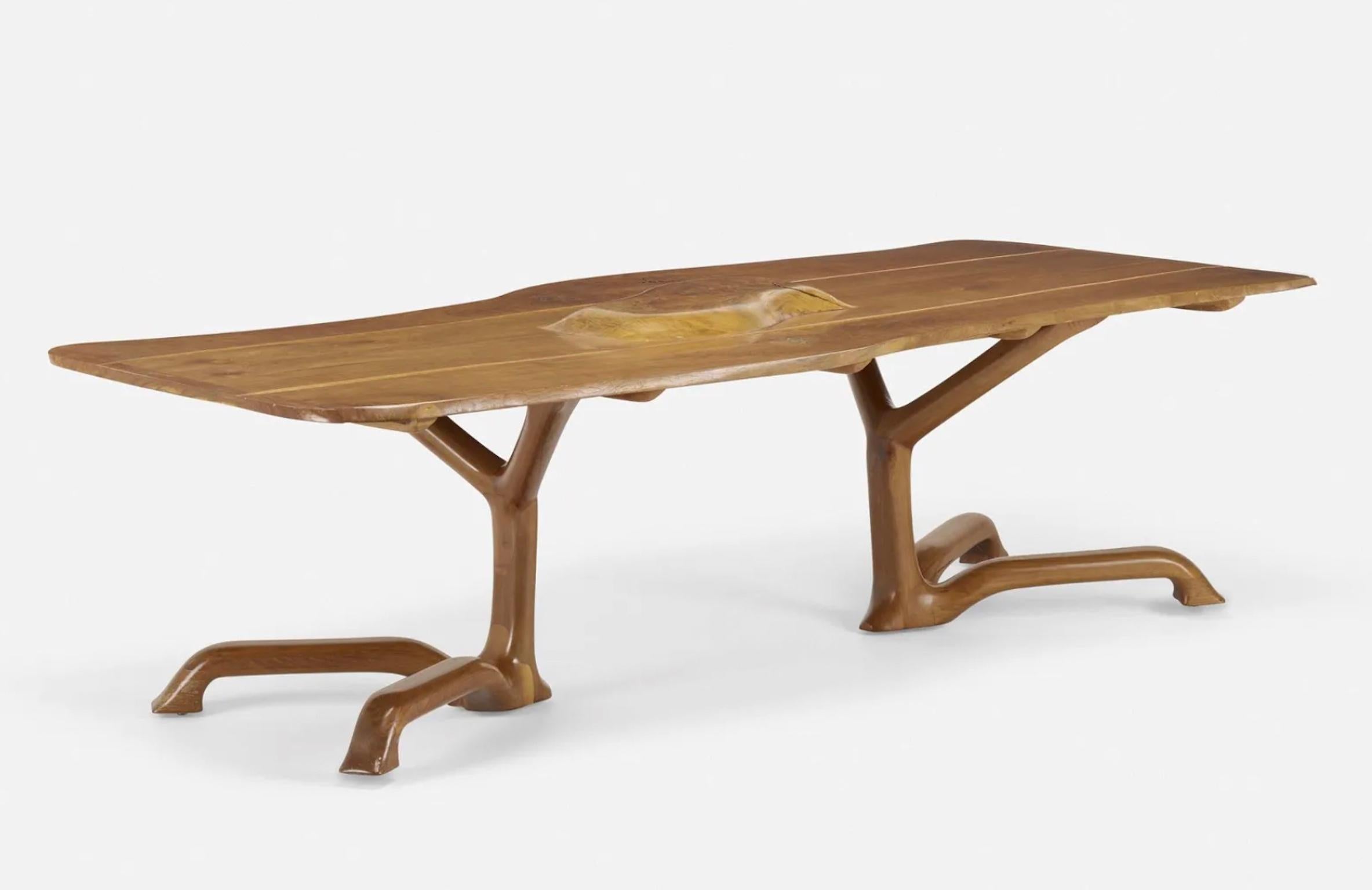 Late 20th Century Whimsical Handcrafted Organic Studio Craft Dining Table 1974 by Ejner Pagh For Sale
