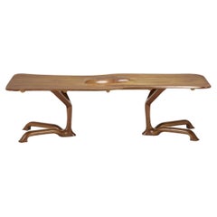 Table de salle à manger fantaisiste artisanale organique fabriquée à la main par Ejner Pagh, 1974