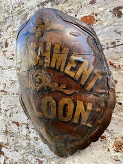 Whimsical Hand Painted Antique Turtle Shell