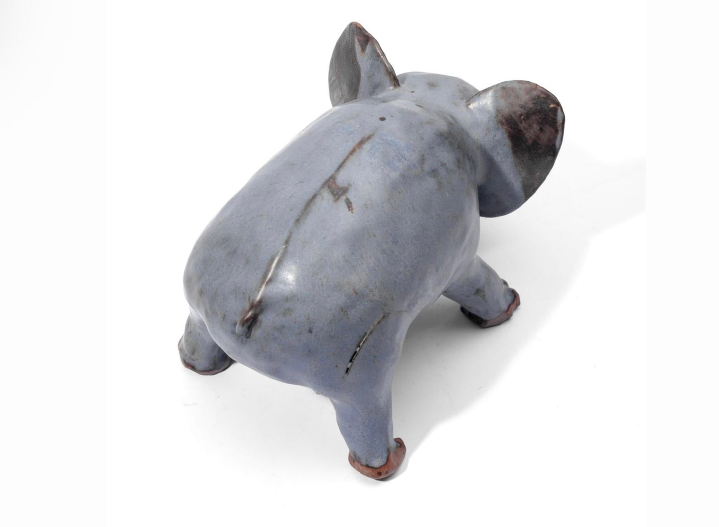 Éléphant fantaisiste en poterie émaillée, tourné à la main en vente 12