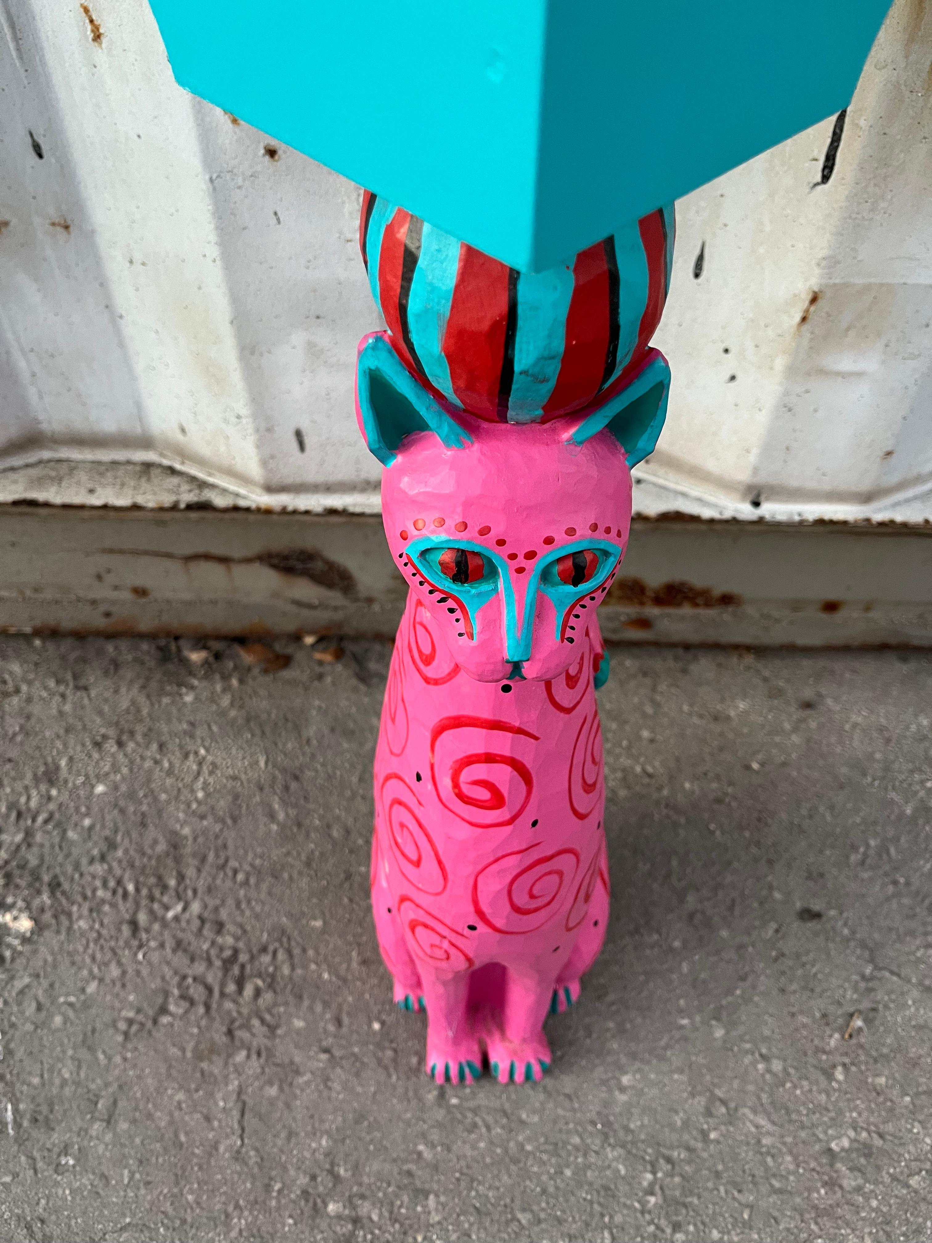 Consola artesanal con pedestal para gatos. en venta 9